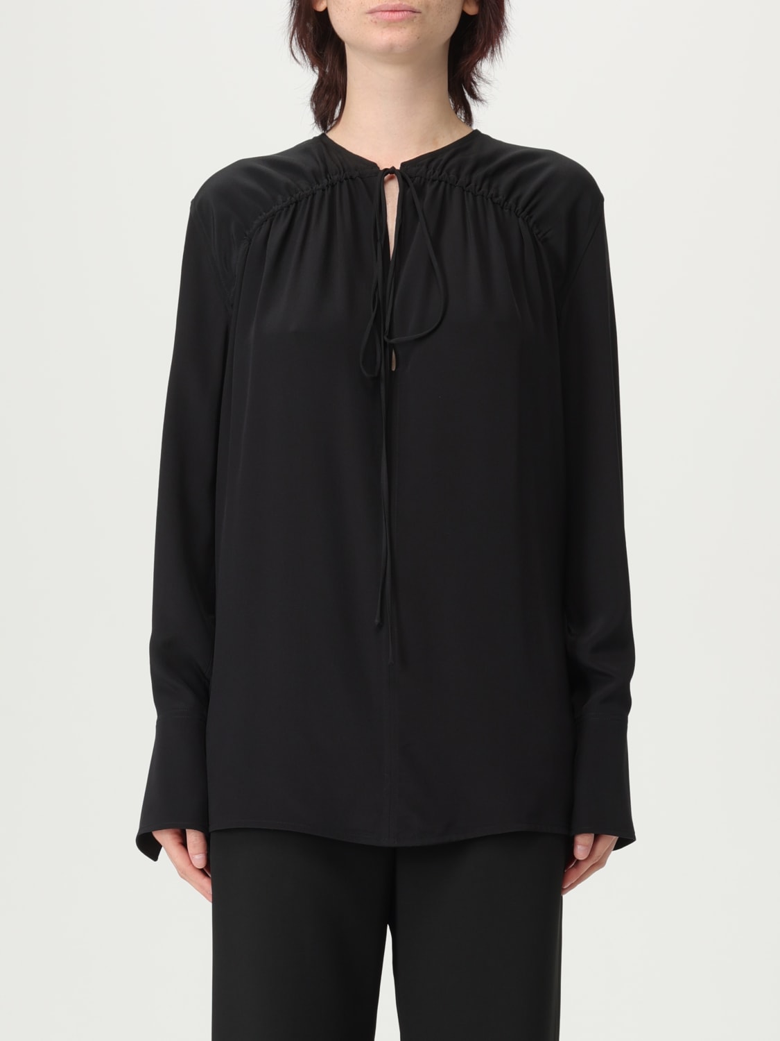 VICTORIA VICTORIA BECKHAM TOP E BLUSE: Blusa Victoria Victoria Beckham in seta , Nero - Img 1