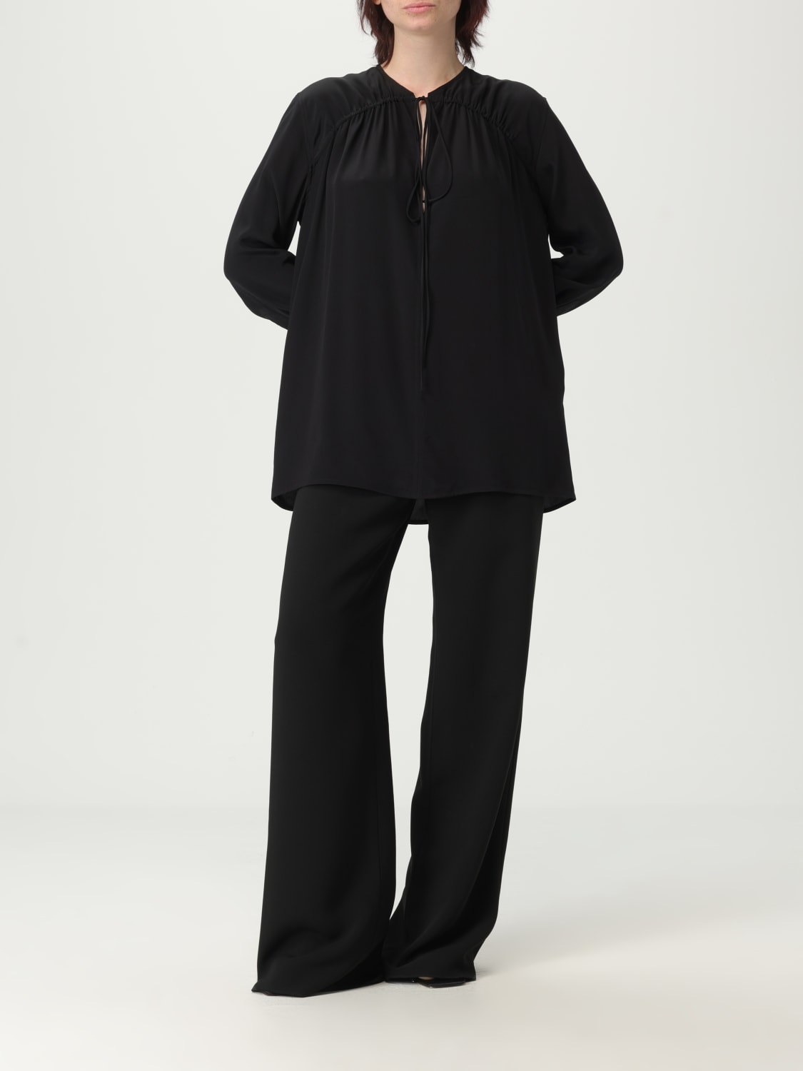 VICTORIA VICTORIA BECKHAM TOP E BLUSE: Blusa Victoria Victoria Beckham in seta , Nero - Img 2