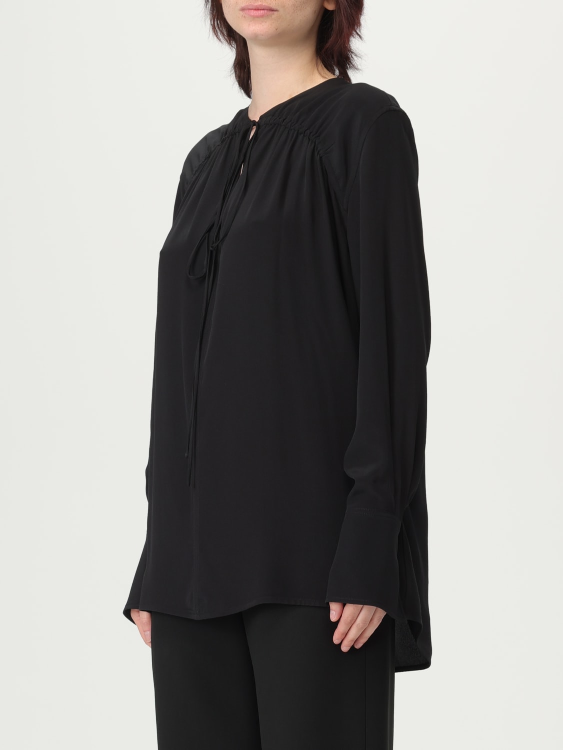 VICTORIA VICTORIA BECKHAM TOP E BLUSE: Blusa Victoria Victoria Beckham in seta , Nero - Img 4