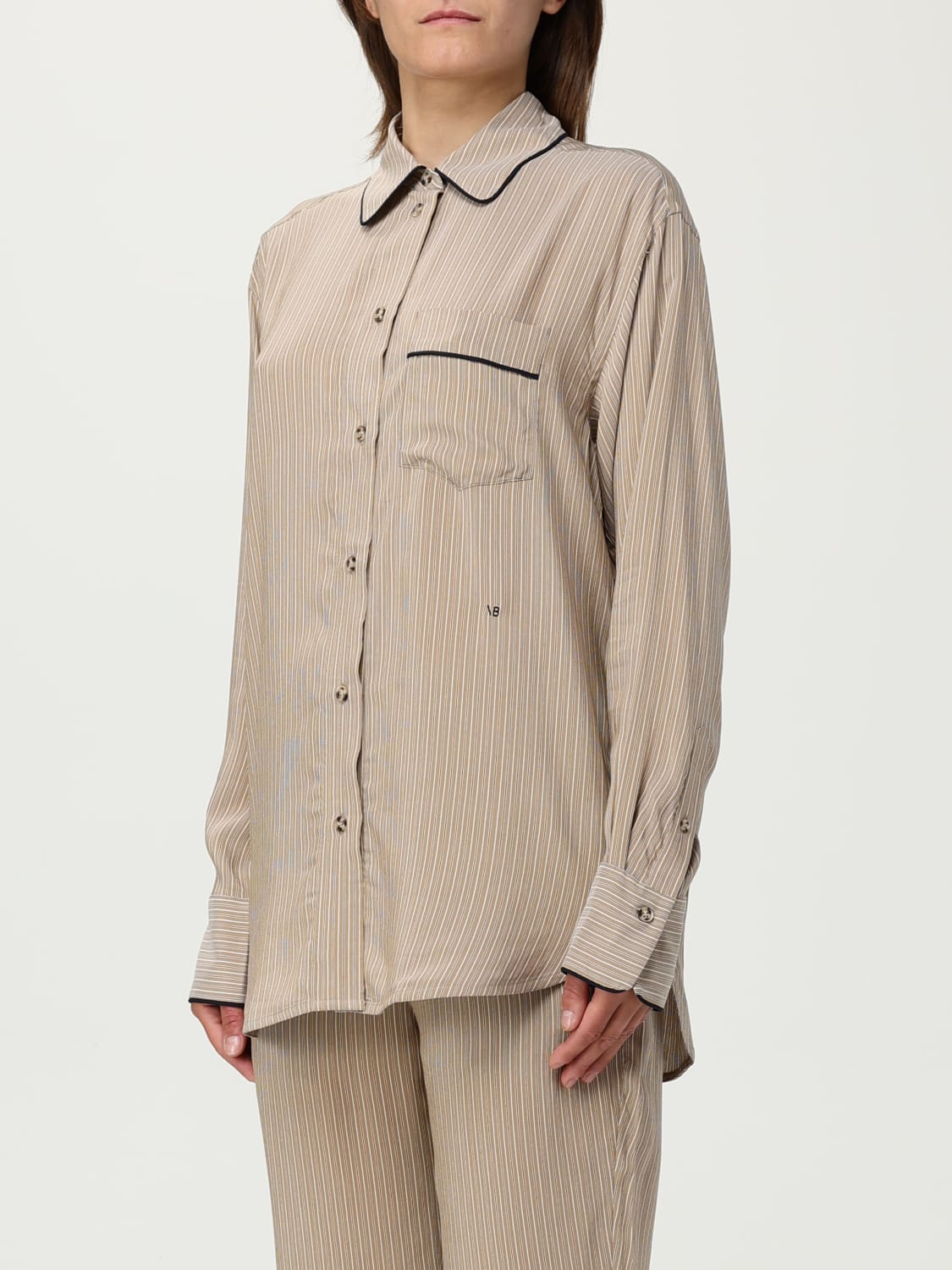 VICTORIA VICTORIA BECKHAM TOP E BLUSE: Top e bluse donna Victoria Victoria Beckham, Marrone - Img 4