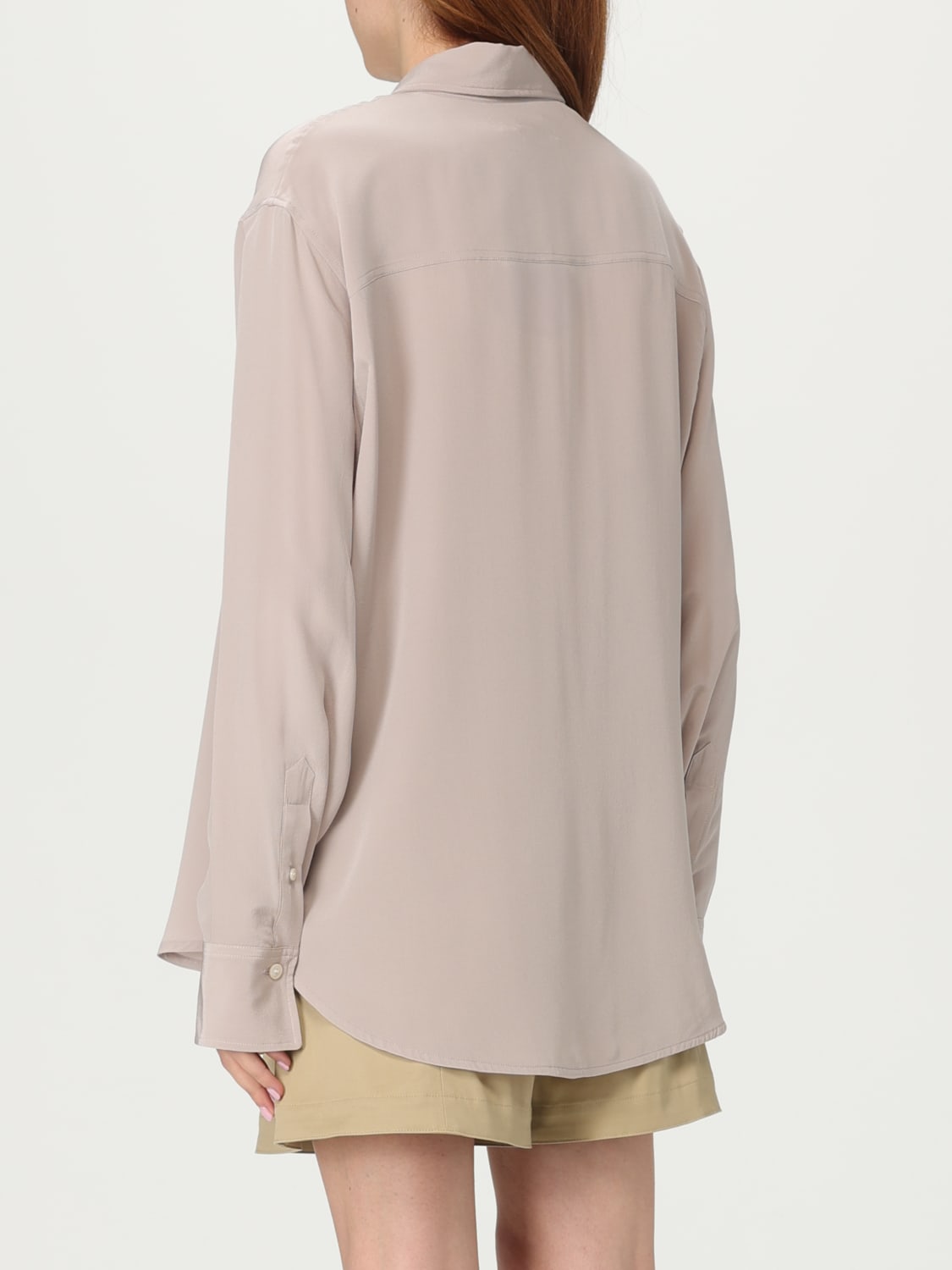 VICTORIA VICTORIA BECKHAM TOP E BLUSE: Camicia Victoria Victoria Beckham in seta con rouches , Viola - Img 3