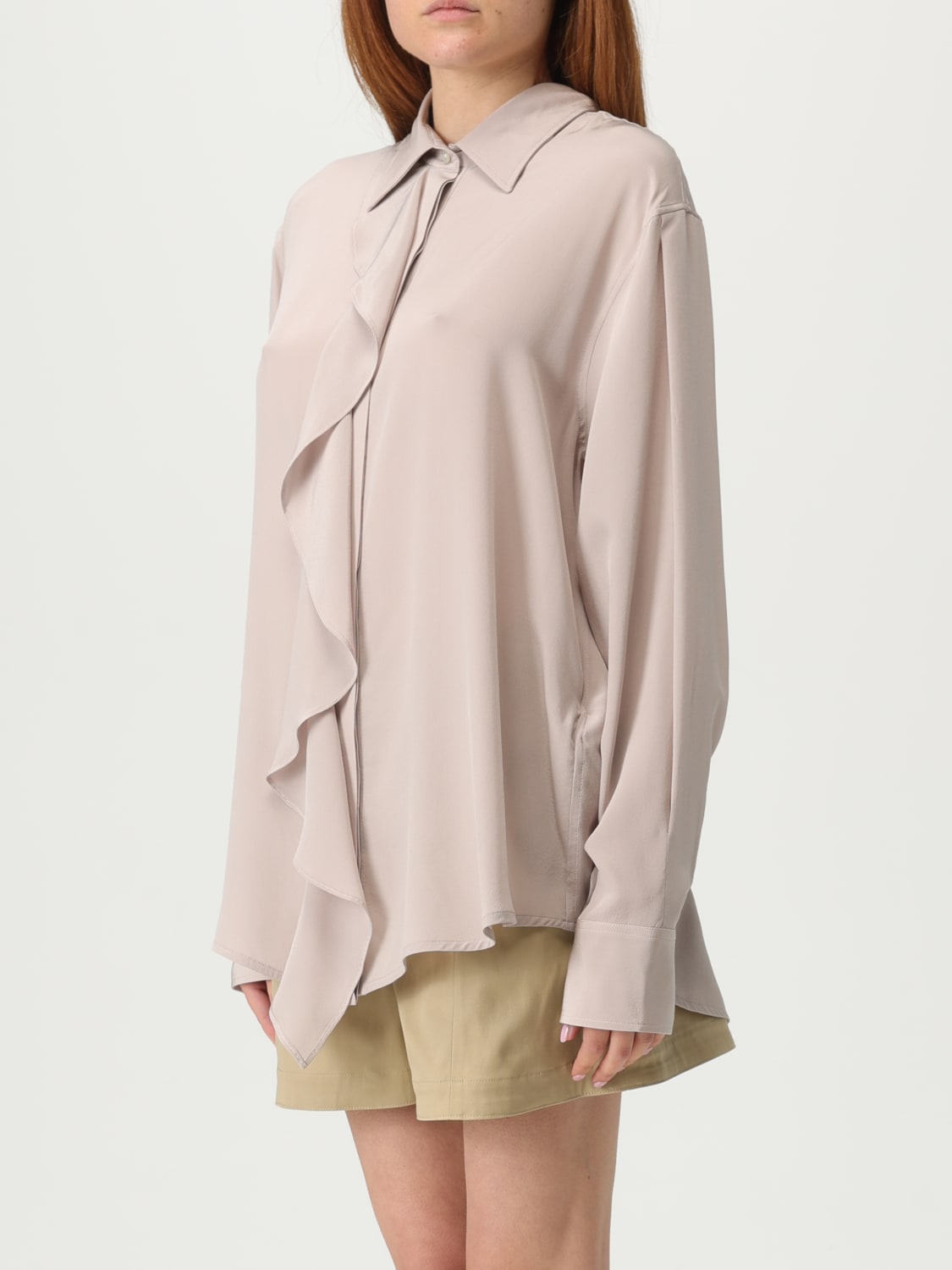 VICTORIA VICTORIA BECKHAM TOP E BLUSE: Camicia Victoria Victoria Beckham in seta con rouches , Viola - Img 4