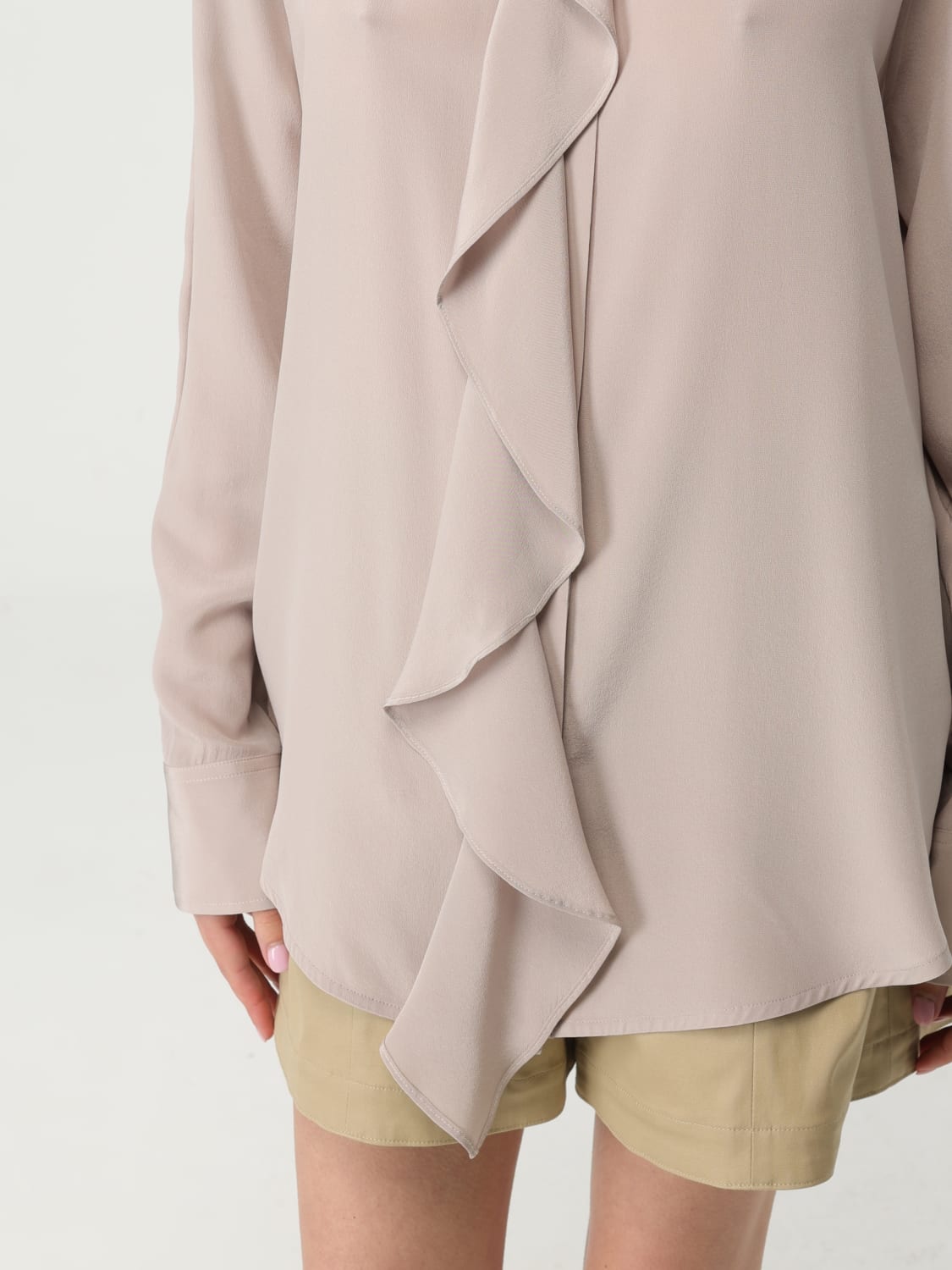 VICTORIA VICTORIA BECKHAM TOP E BLUSE: Camicia Victoria Victoria Beckham in seta con rouches , Viola - Img 5