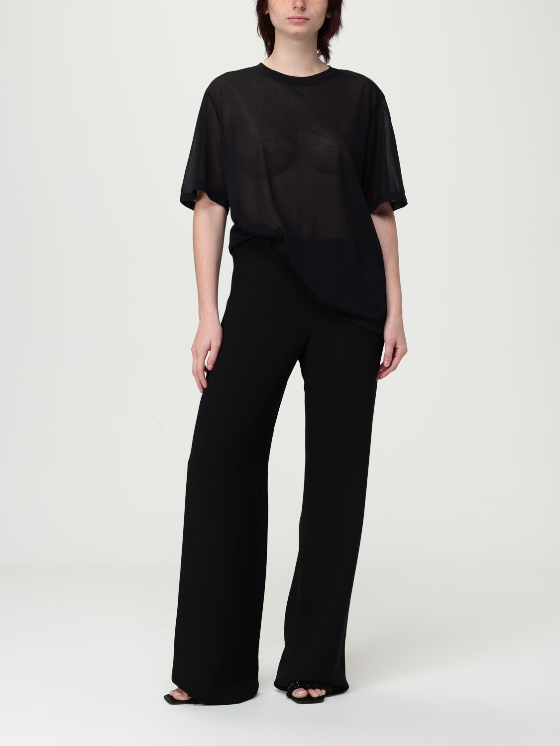 VICTORIA VICTORIA BECKHAM T-SHIRT: T-shirt Victoria Victoria Beckham in misto cotone , Nero - Img 2