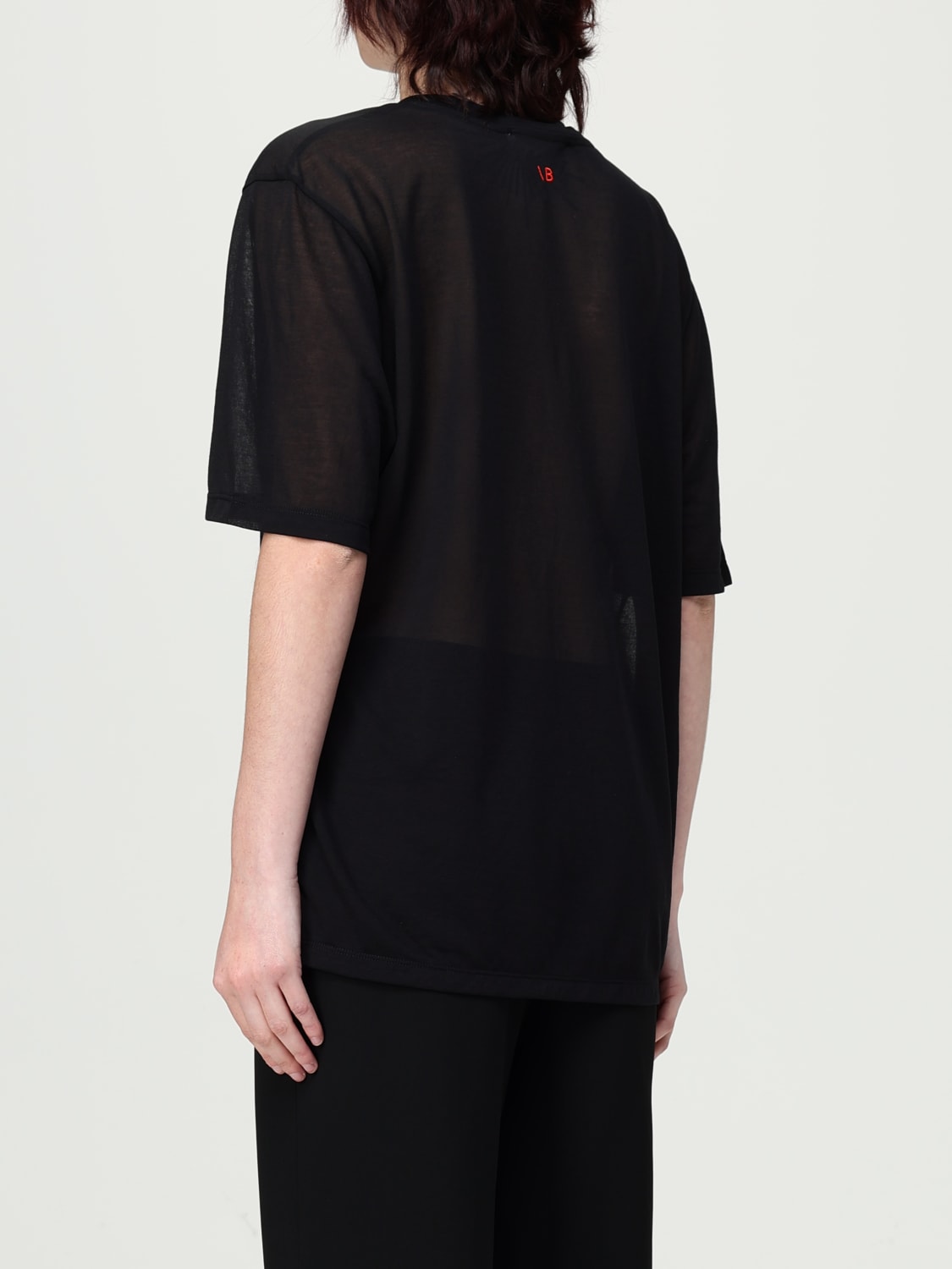 VICTORIA VICTORIA BECKHAM T-SHIRT: T-shirt Victoria Victoria Beckham in misto cotone , Nero - Img 3