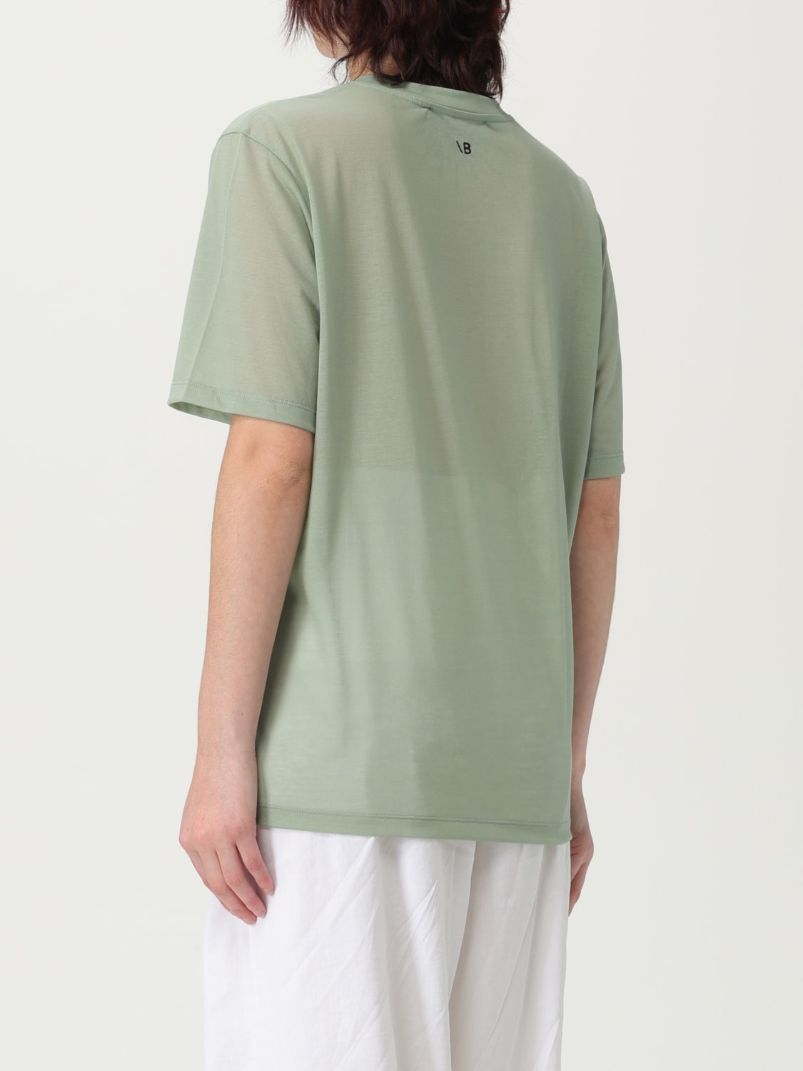 VICTORIA VICTORIA BECKHAM T-SHIRT: T-shirt Victoria Victoria Beckham in misto cotone , Verde - Img 3