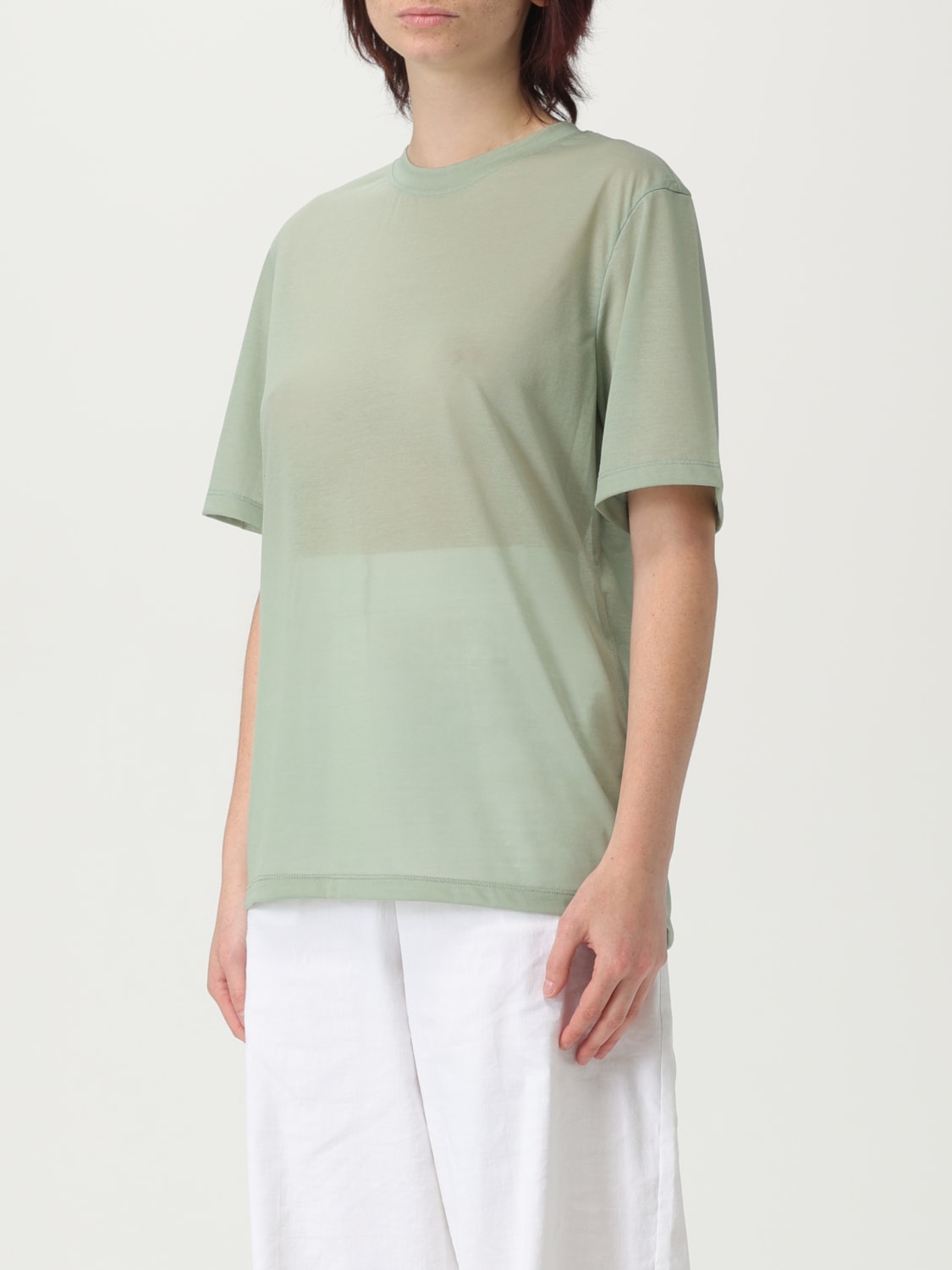 VICTORIA VICTORIA BECKHAM T-SHIRT: T-shirt Victoria Victoria Beckham in misto cotone , Verde - Img 4