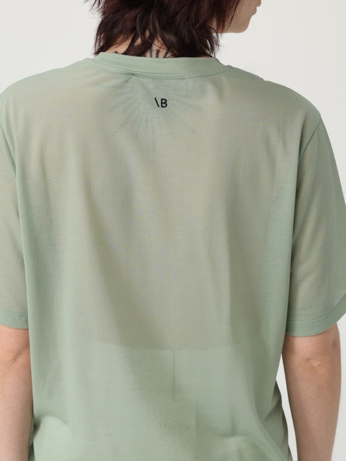 VICTORIA VICTORIA BECKHAM T-SHIRT: T-shirt Victoria Victoria Beckham in misto cotone , Verde - Img 5