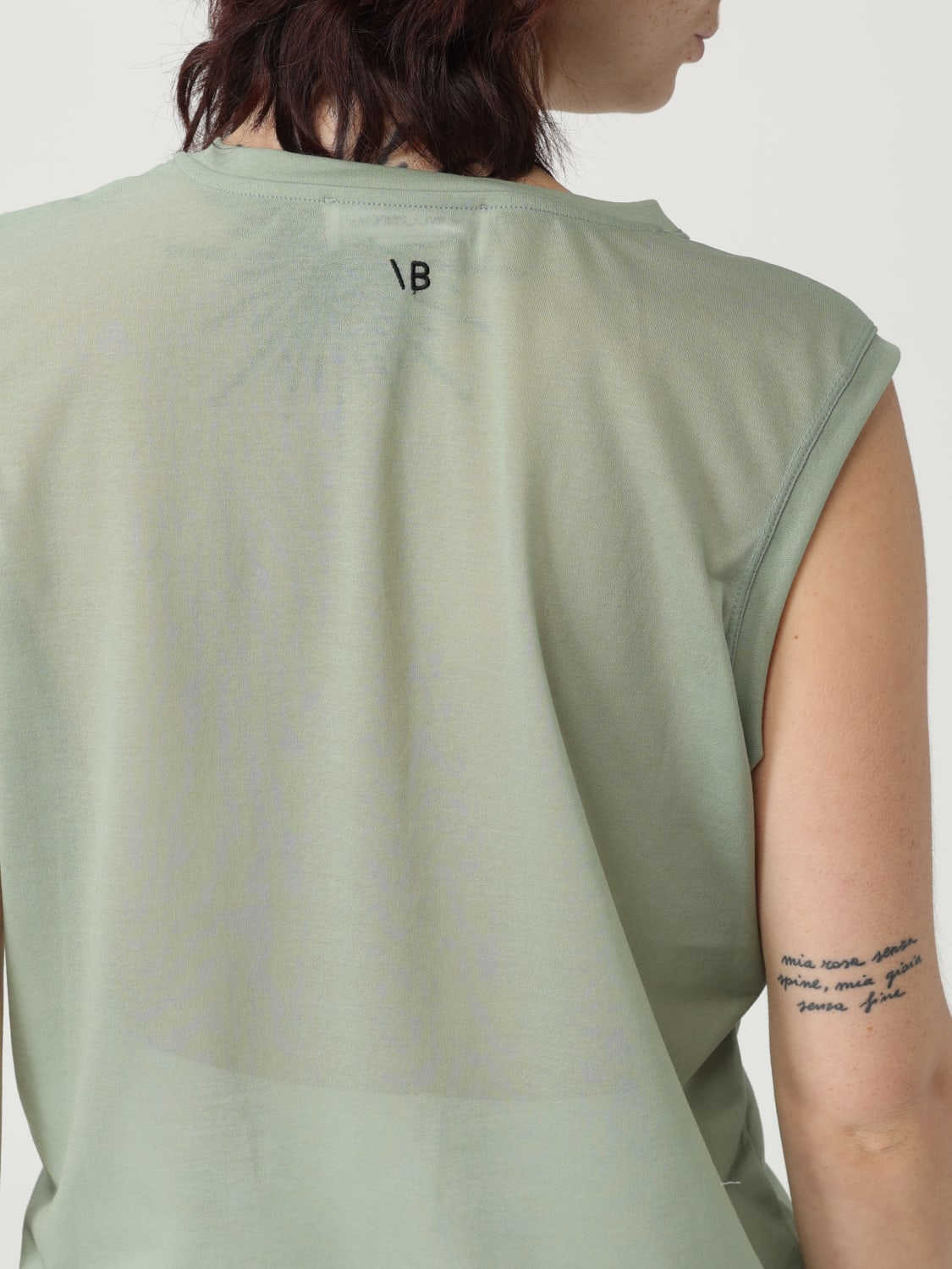 VICTORIA VICTORIA BECKHAM TOP E BLUSE: Top smanicato Victoria Victoria Beckham in misto cotone , Verde - Img 5
