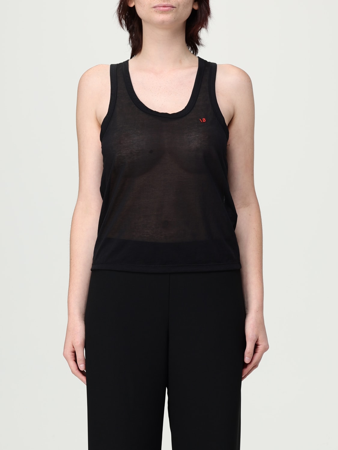 VICTORIA VICTORIA BECKHAM TOP E BLUSE: Top basic Victoria Victoria Beckham in misto cotone , Nero - Img 1