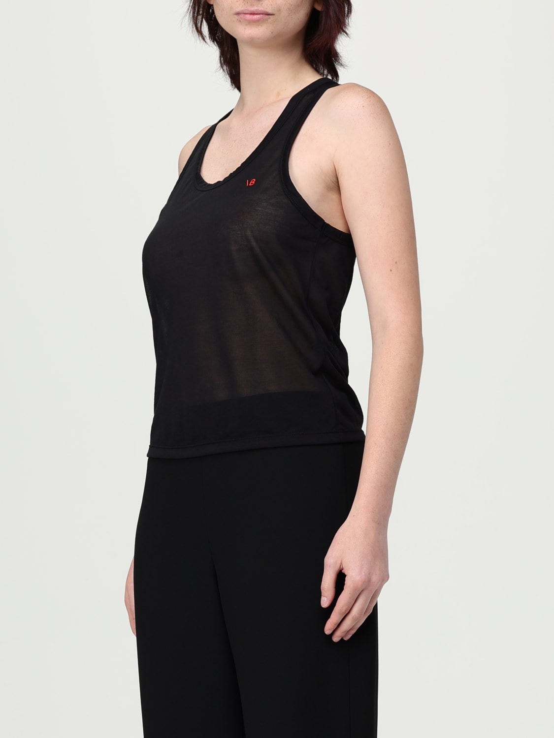 VICTORIA VICTORIA BECKHAM TOP E BLUSE: Top basic Victoria Victoria Beckham in misto cotone , Nero - Img 4