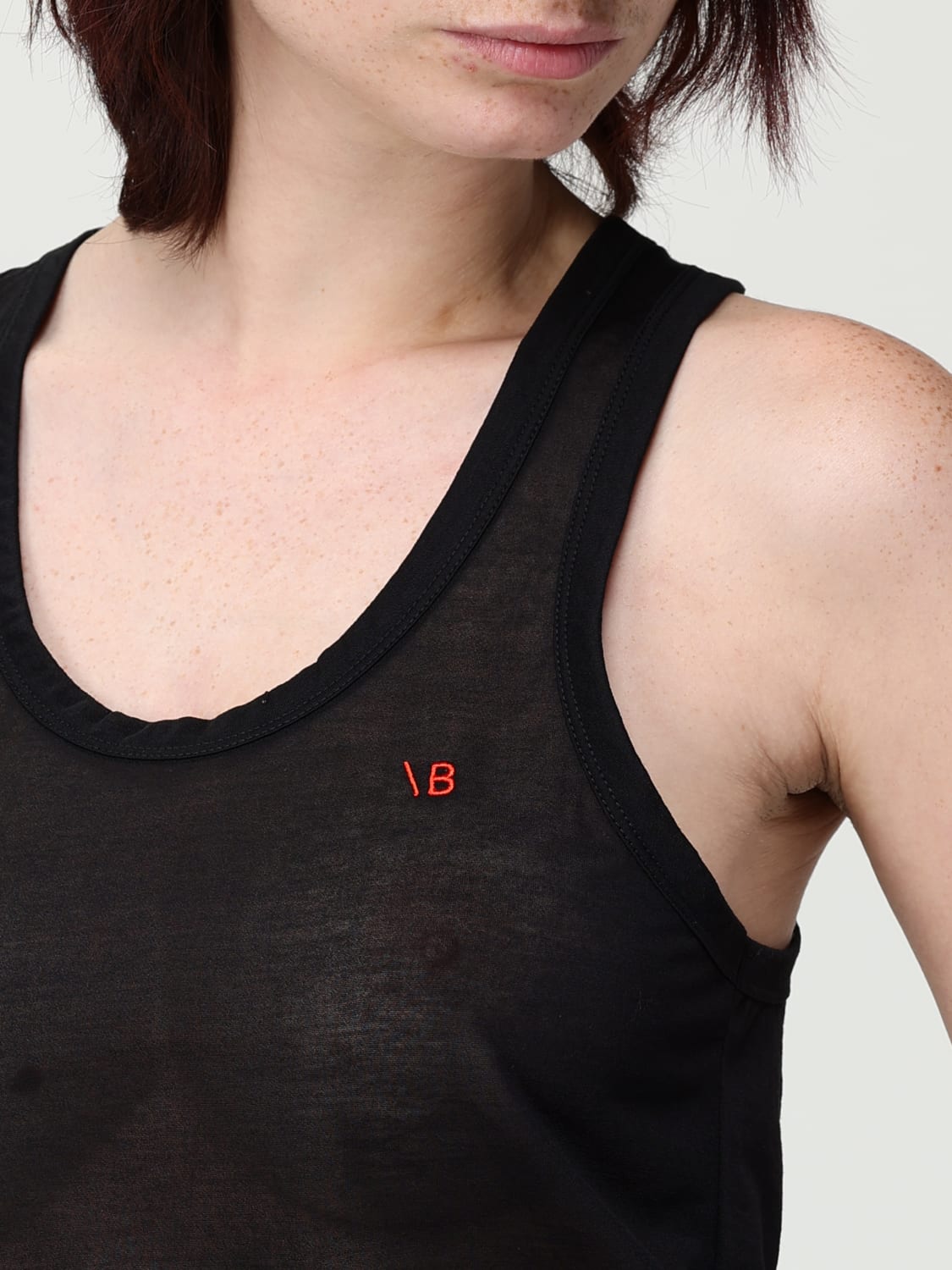 VICTORIA VICTORIA BECKHAM TOP E BLUSE: Top basic Victoria Victoria Beckham in misto cotone , Nero - Img 5