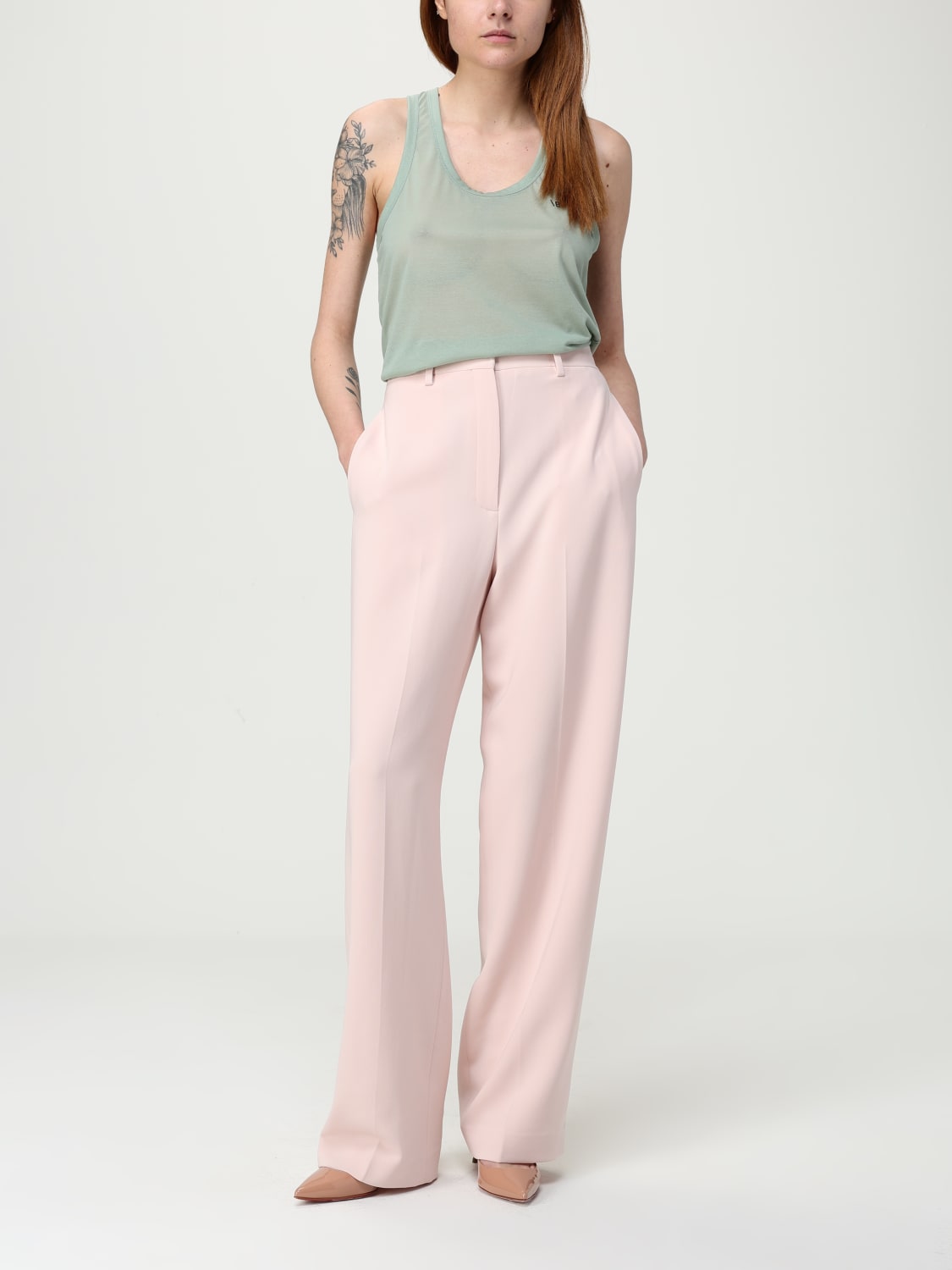 VICTORIA VICTORIA BECKHAM TOP E BLUSE: Top basic Victoria Victoria Beckham in misto cotone , Verde - Img 2
