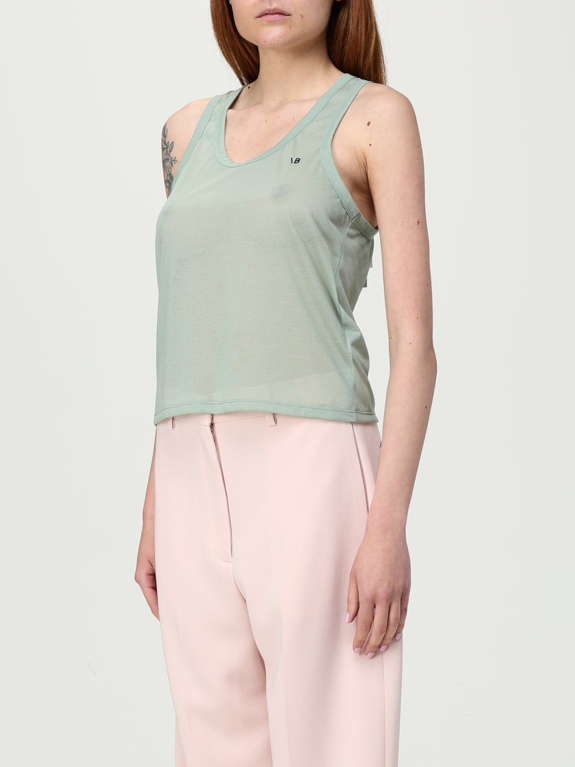 VICTORIA VICTORIA BECKHAM TOP E BLUSE: Top basic Victoria Victoria Beckham in misto cotone , Verde - Img 4