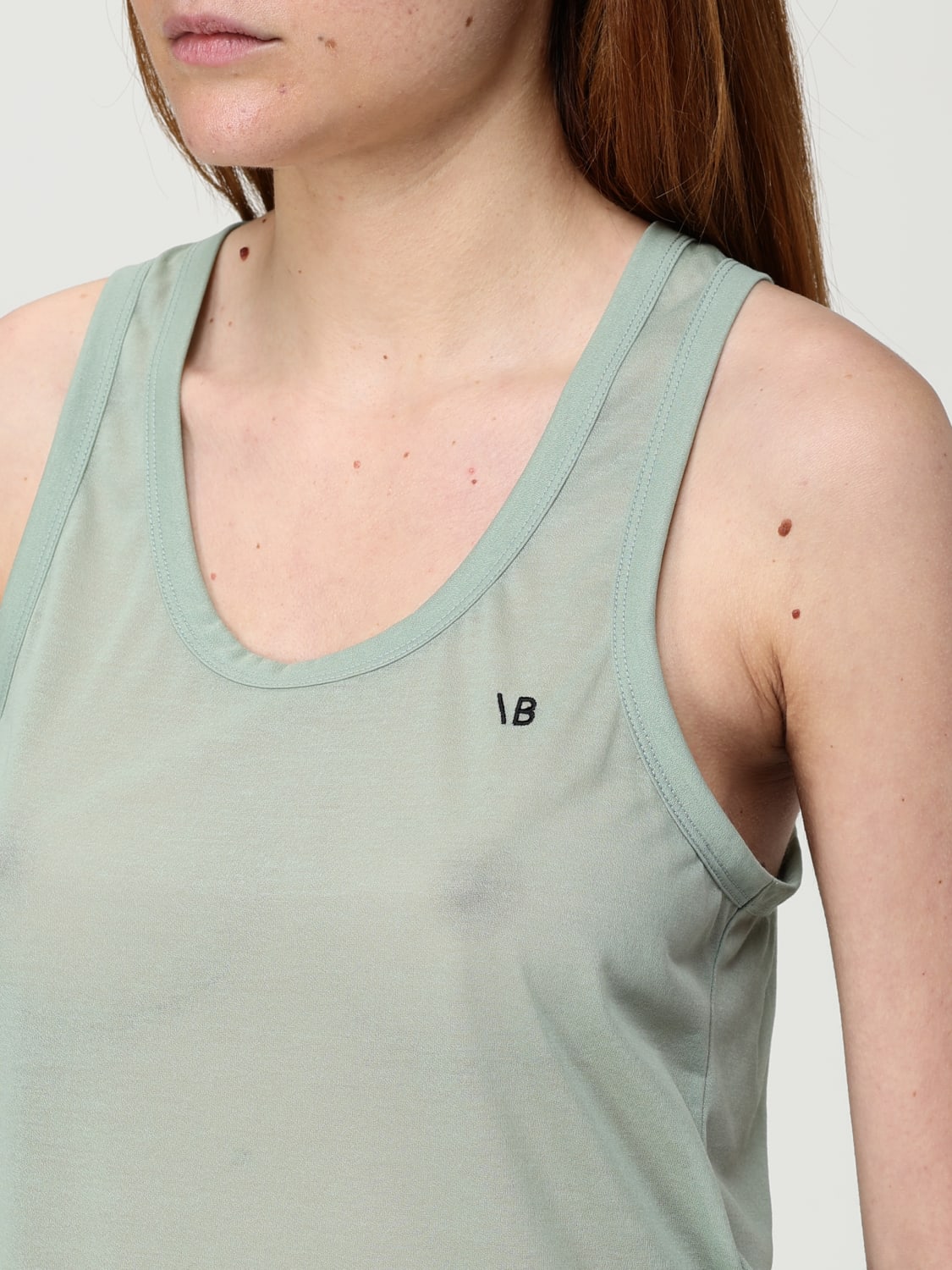 VICTORIA VICTORIA BECKHAM TOP E BLUSE: Top basic Victoria Victoria Beckham in misto cotone , Verde - Img 5