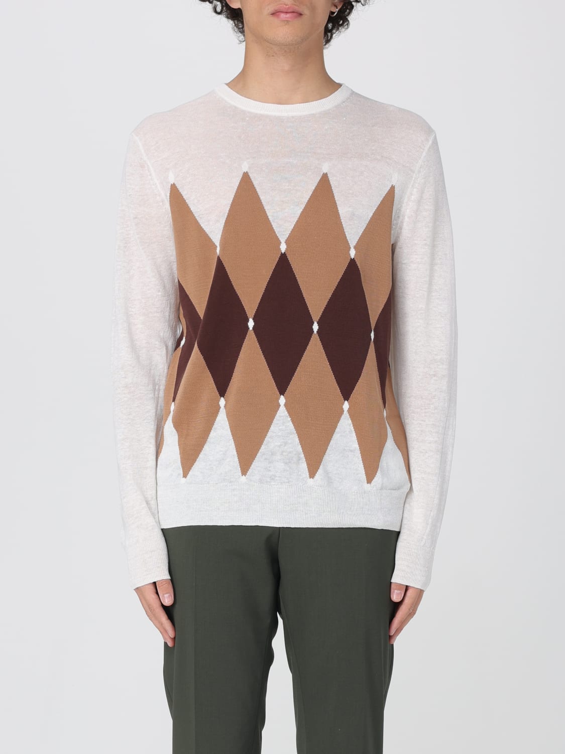 BALLANTYNE SWEATER: Ballantyne men's sweater, White - Img 1