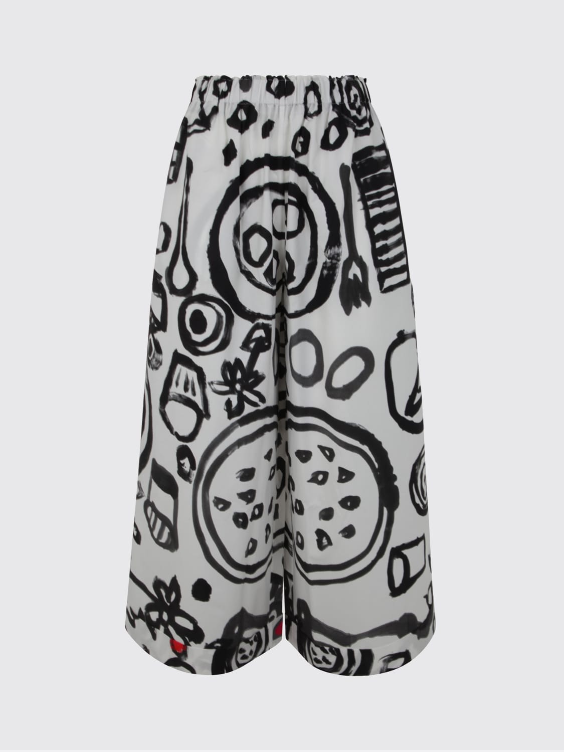 DANIELA GREGIS PANTALONI: Pantalone palazzo Daniela Gregis in cotone stampato, Bianco - Img 1