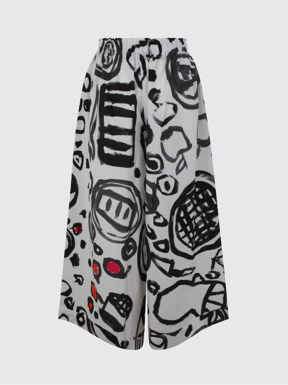 DANIELA GREGIS PANTALONI: Pantalone palazzo Daniela Gregis in cotone stampato, Bianco - Img 2