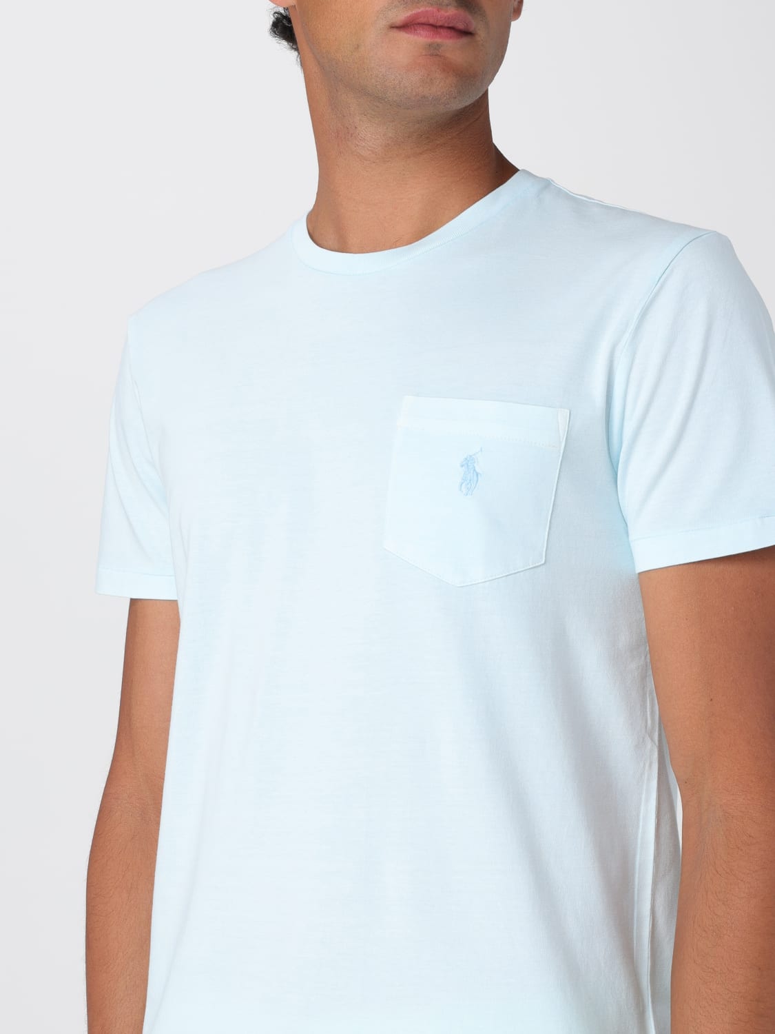 Tシャツ・カットソー POLO RALPH LAUREN Men T-shirt Blue 710969628 002 POLO RALPH LAUREN:Tシャツ メンズ - ブルー | GIGLIO.COM