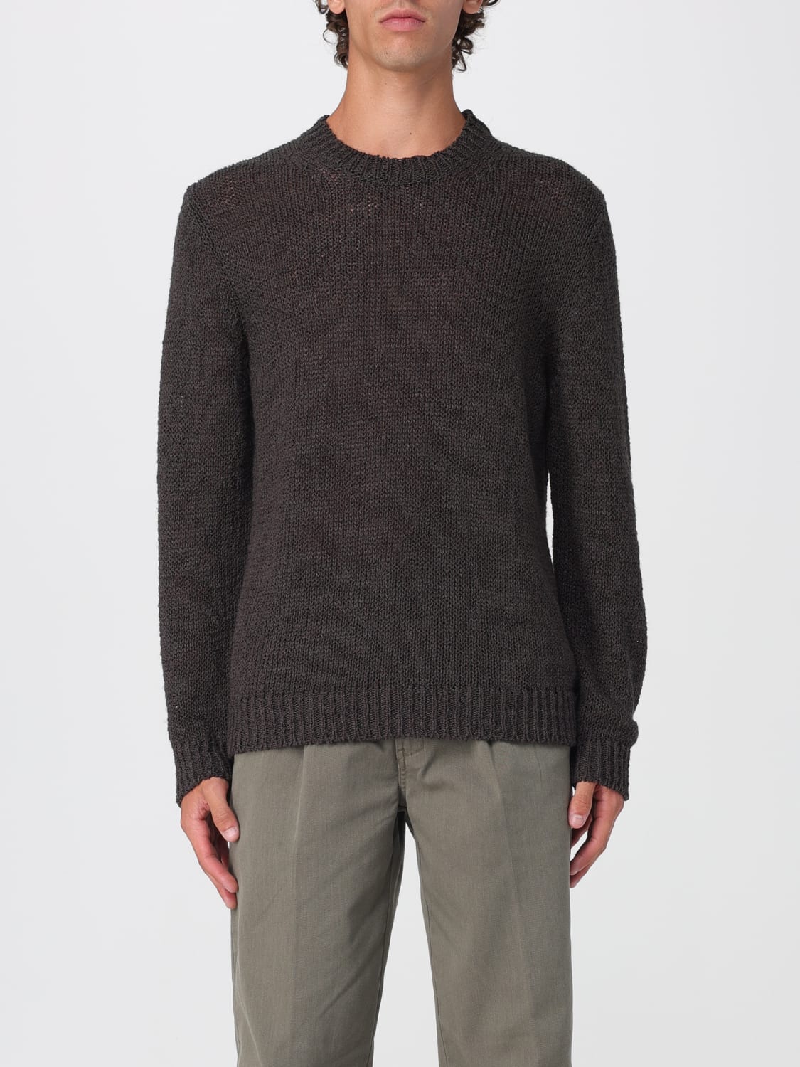 ROBERTO COLLINA SWEATER: Cardigan men Roberto Collina, Brown - Img 1