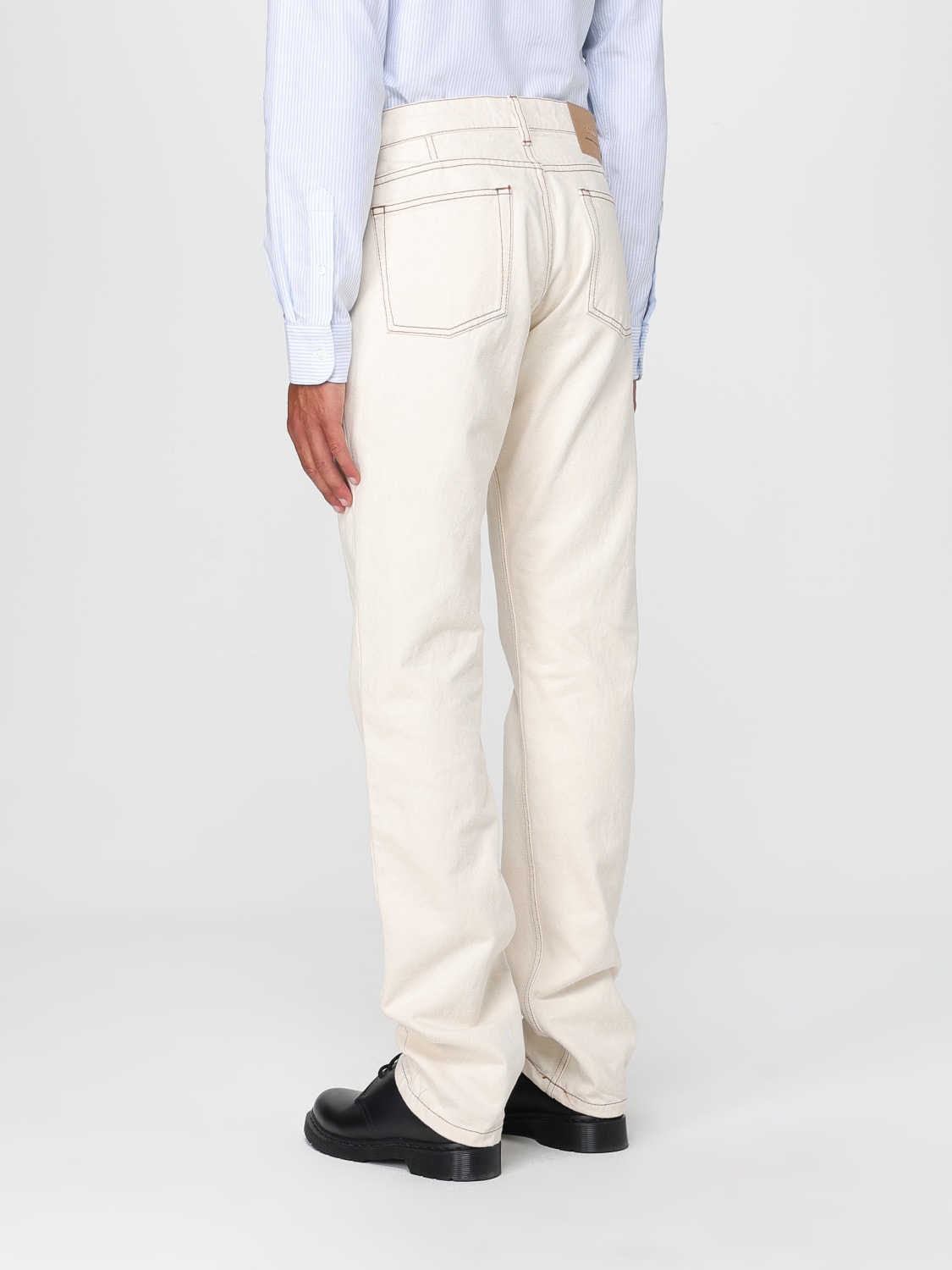 AMI PARIS JEANS: Jeans men Ami Paris, Beige - Img 3