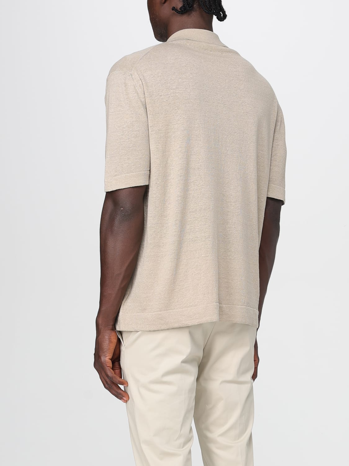 ZANONE CAMICIA: Camicia Zanone in maglia di misto lino e cotone , Beige - Img 2