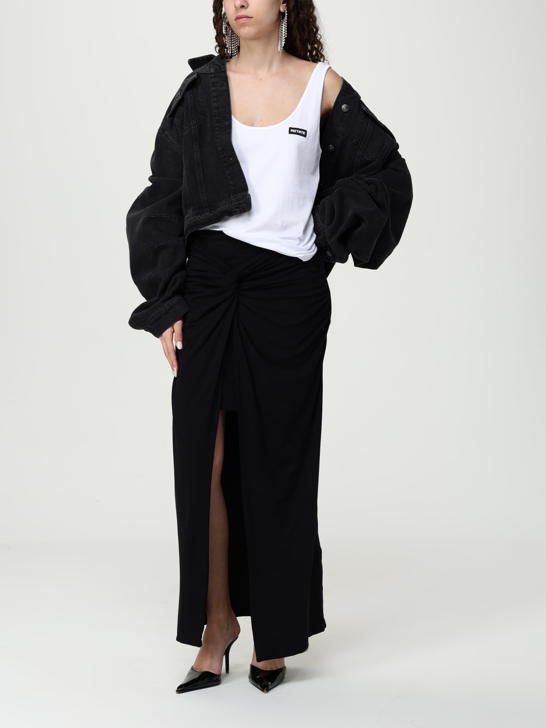 スカート ROTATE Woman Skirt Black 112878 100 ROTATE: Skirt woman - Black | Rotate skirt 112878 online at