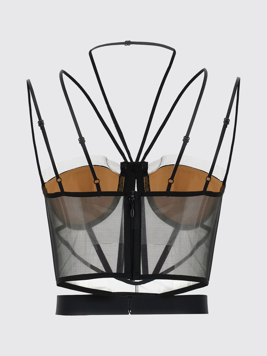 NENSI DOJAKA TOP: Top Sheer Corset Nensi Dojaka, Nero - Img 2