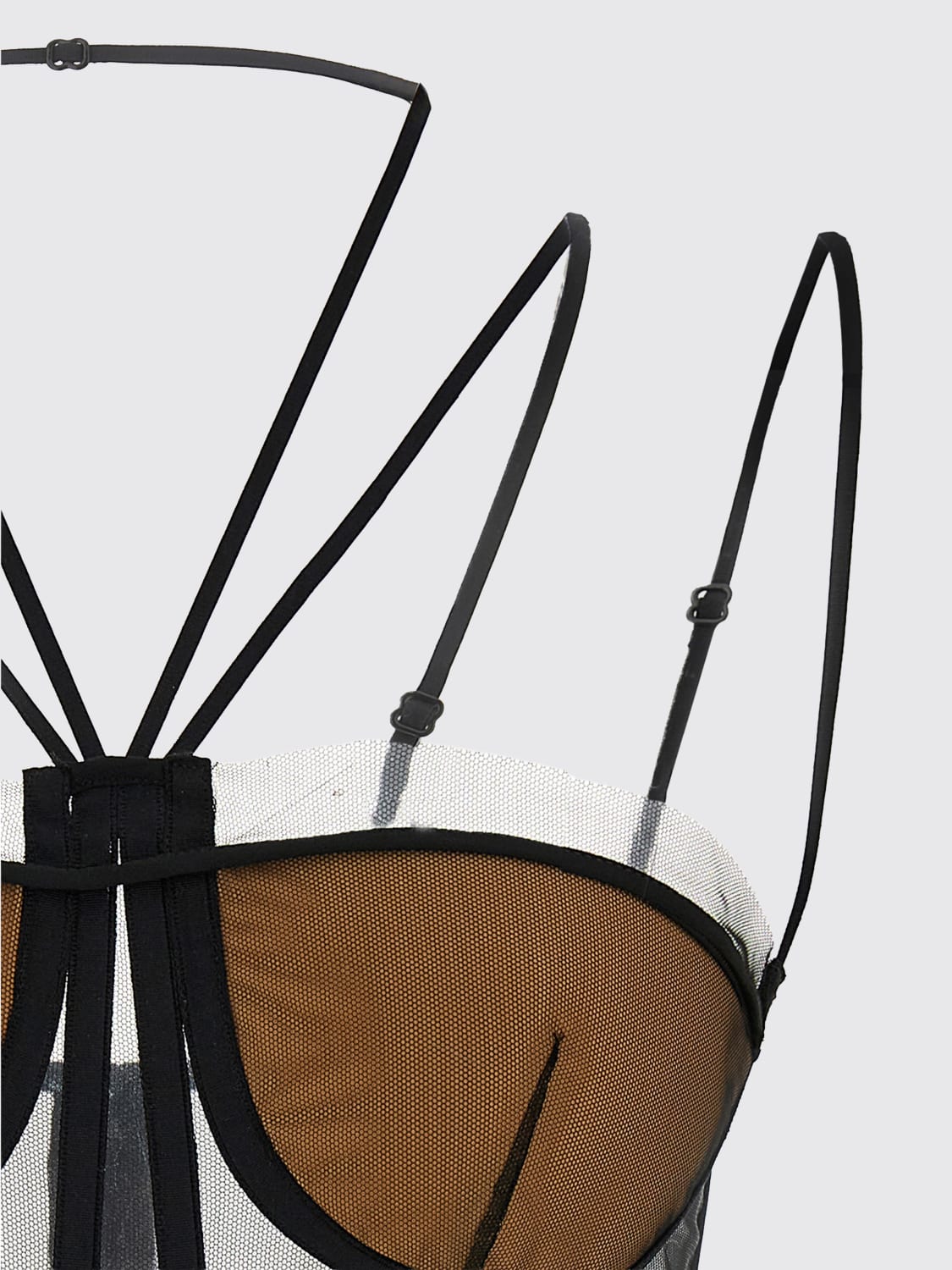 NENSI DOJAKA TOP: Top Sheer Corset Nensi Dojaka, Nero - Img 3