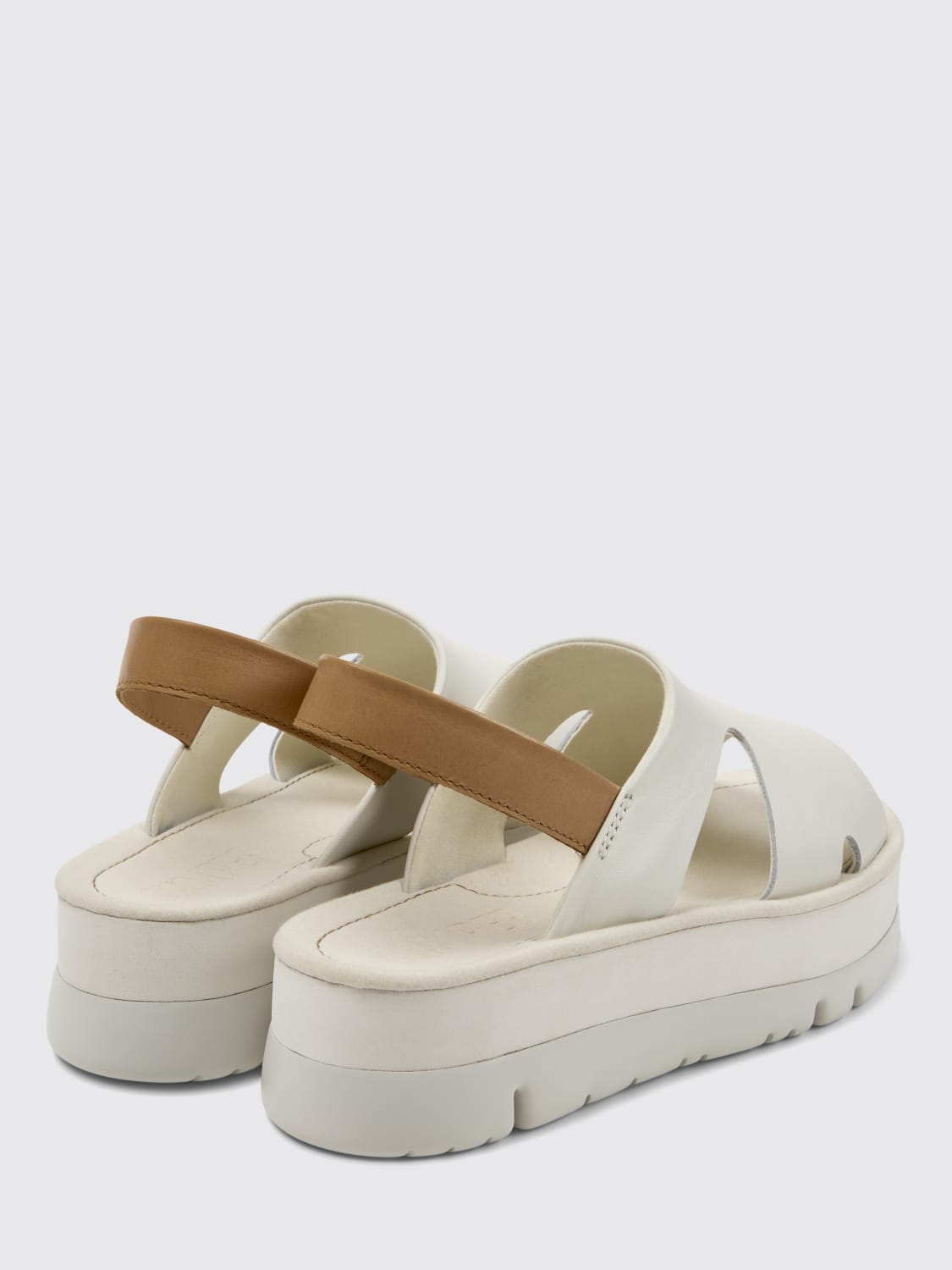 CAMPER HEELED SANDAL: Flat sandals woman Camper, White - Img 3