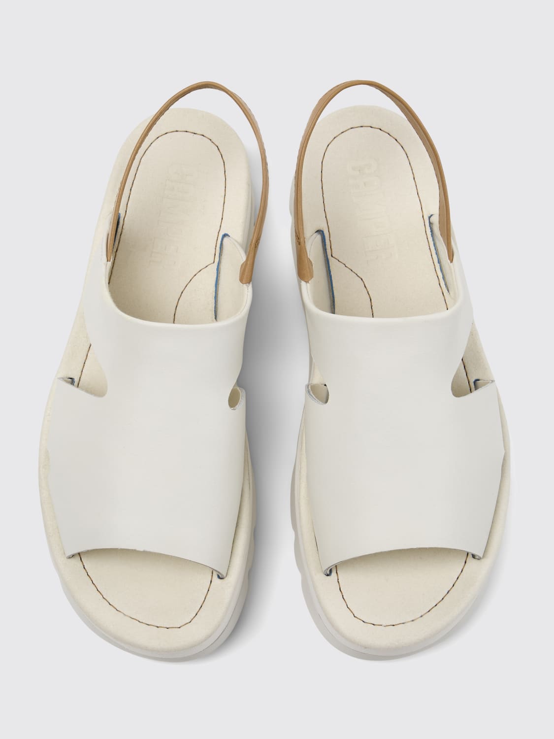 CAMPER HEELED SANDAL: Flat sandals woman Camper, White - Img 4