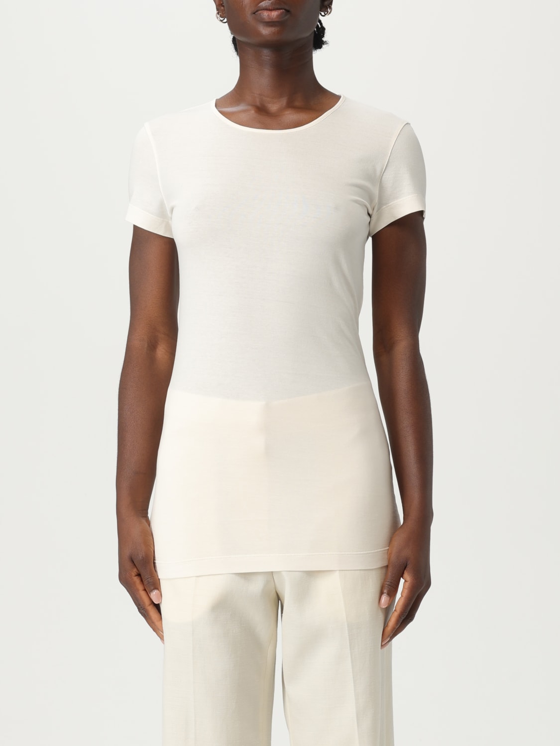 Tシャツ・カットソー LEMAIRE Woman T-Shirt Yellow Cream TO1352LJ1018 WH001 LEMAIRE: T-shirt woman - Yellow Cream | Lemaire t-shirt