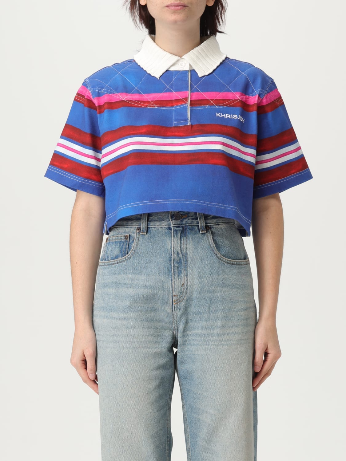 Tシャツ・カットソー KHRISJOY Woman Polo Shirt Blue KWS25R0901JR0001 MIX001 KHRISJOY: Polo shirt woman - Blue | Khrisjoy polo shirt