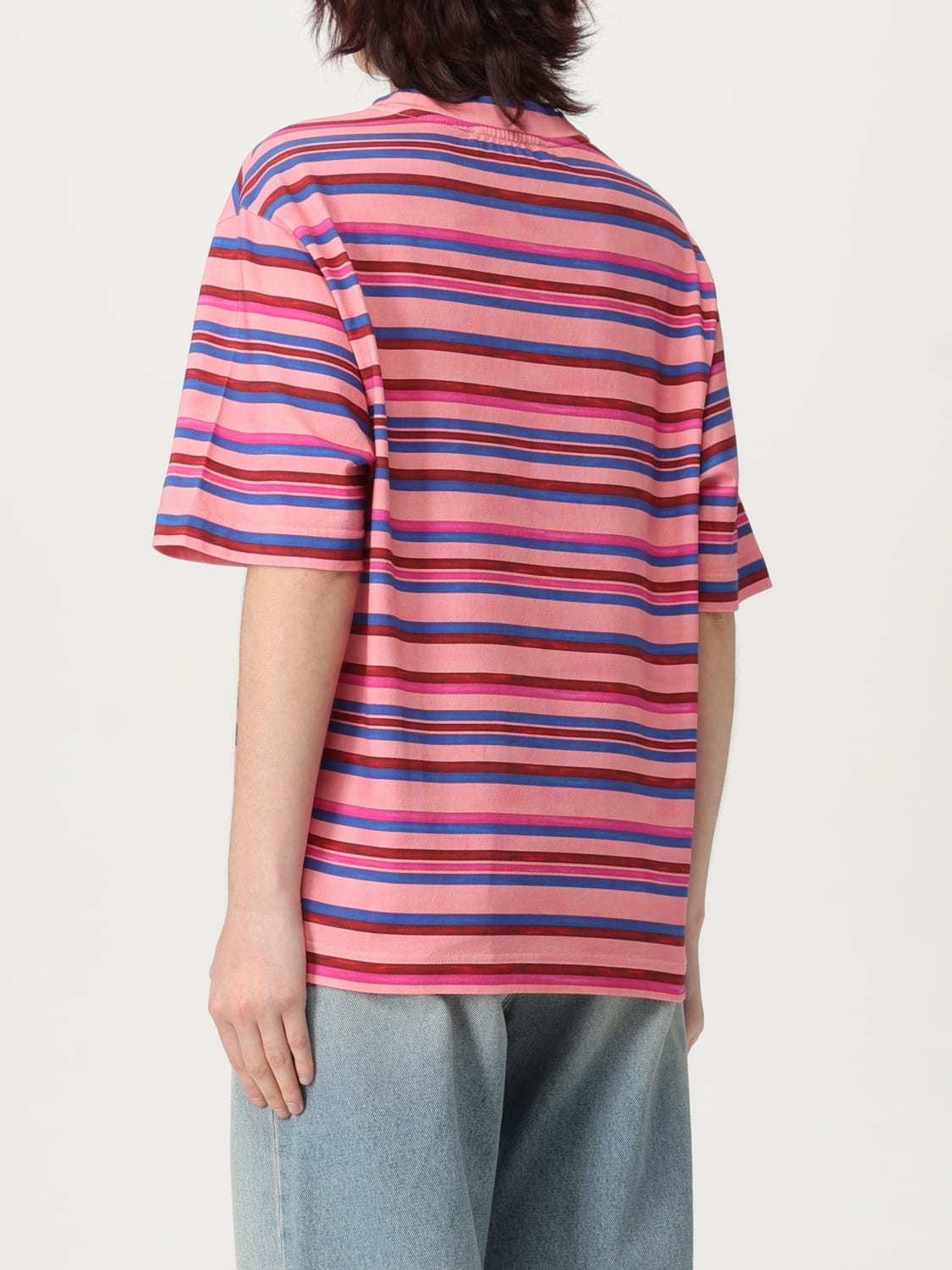 KHRISJOY T-SHIRT: T-shirt in cotone a righe Khrisjoy, Rosa - Img 2