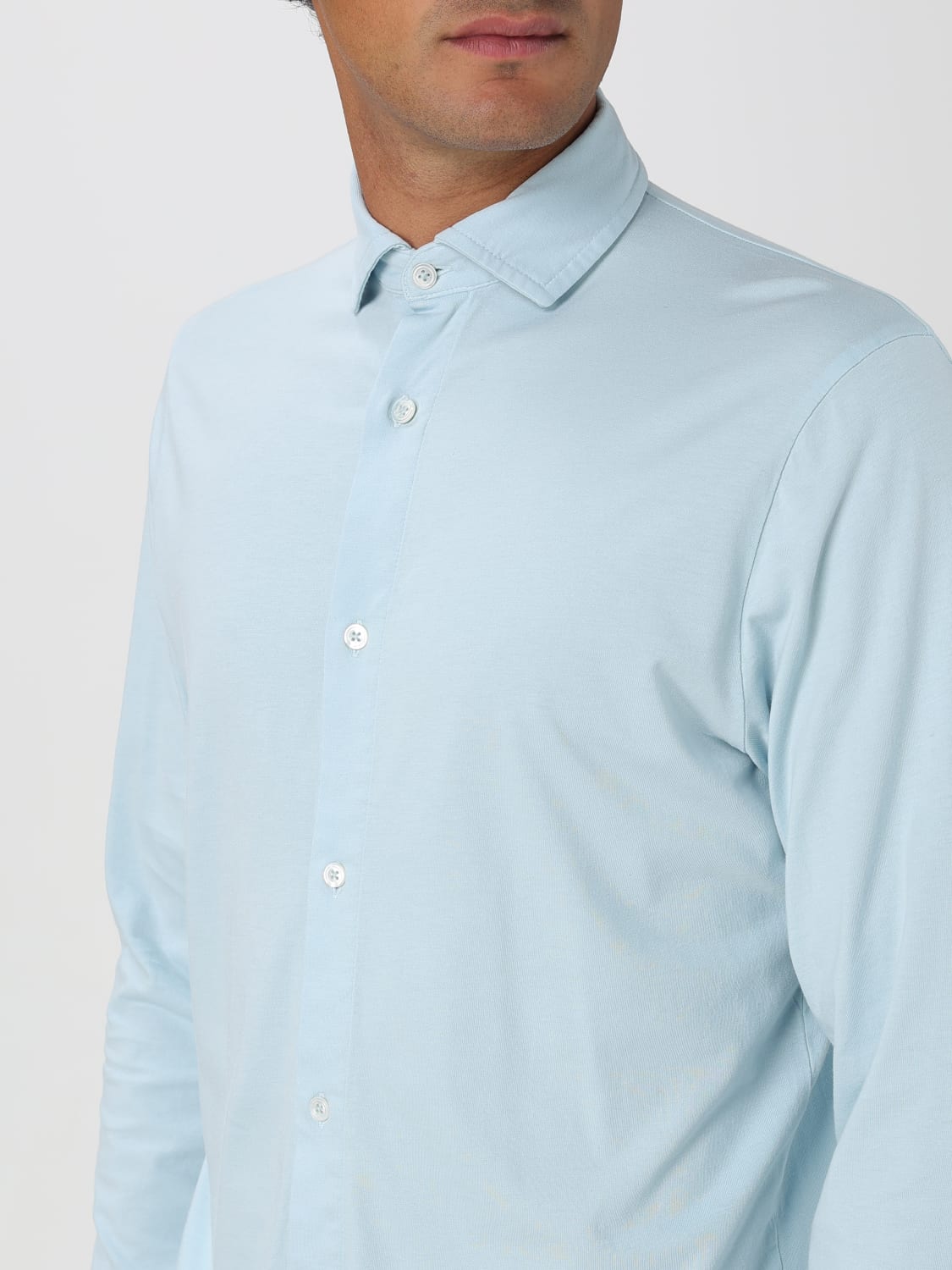 DOPPIAA 衬衫: 衬衫 男士 Doppiaa, 海军蓝 - Img 3