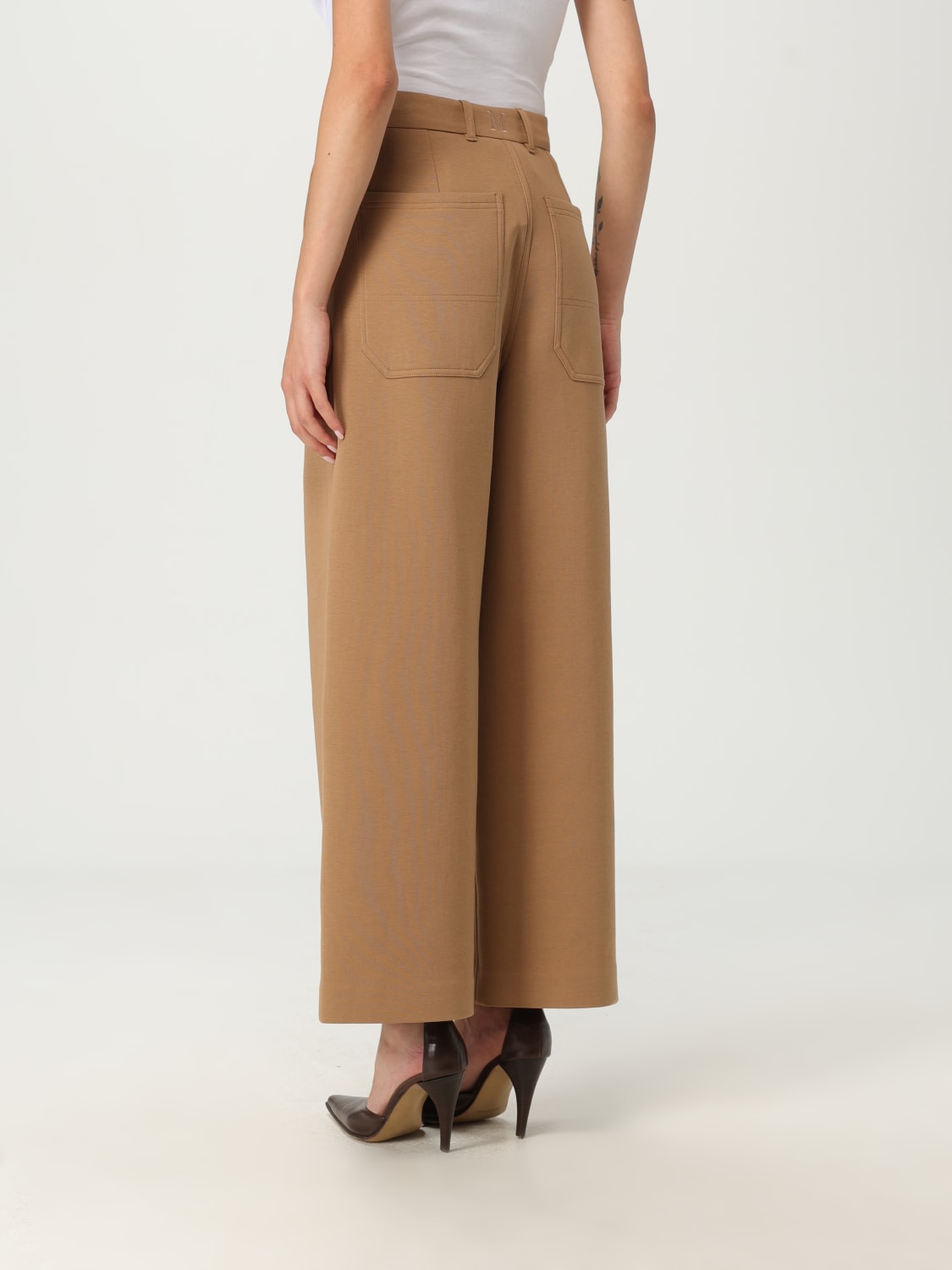 'S MAX MARA PANTALONE: Pantalone classico 's Max Mara in scuba , Cammello - Img 2