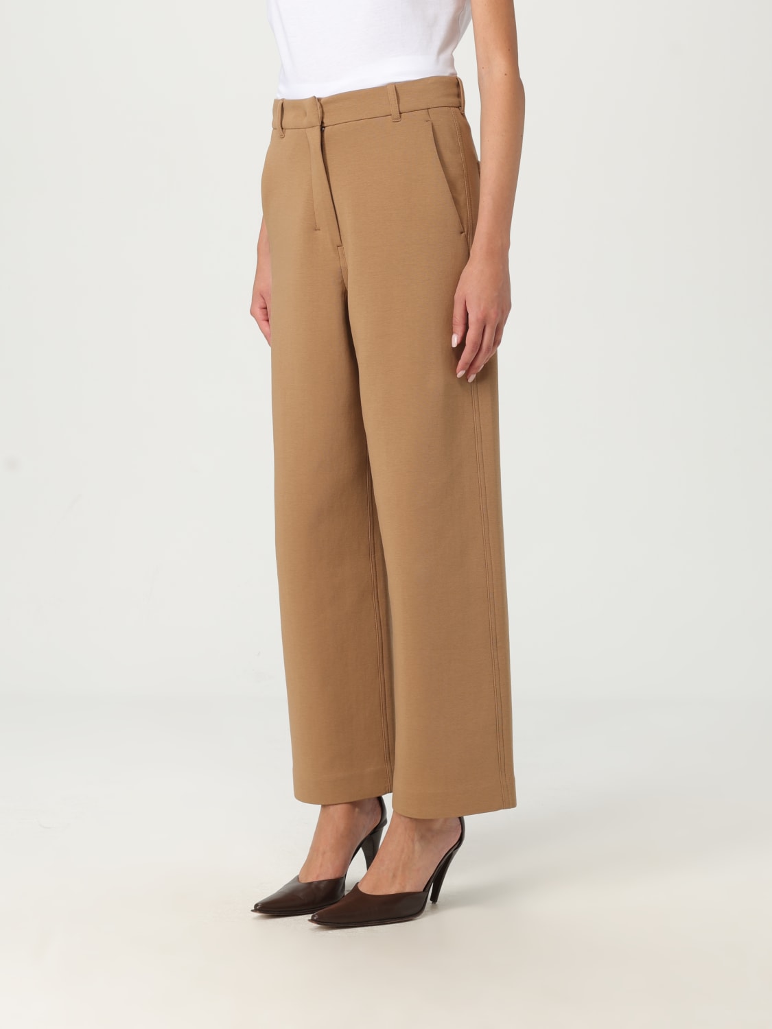 'S MAX MARA PANTALONE: Pantalone classico 's Max Mara in scuba , Cammello - Img 3