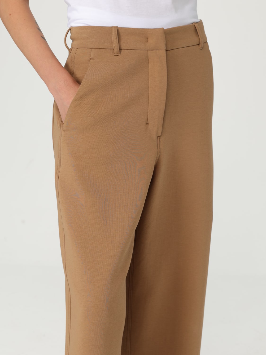'S MAX MARA PANTALONE: Pantalone classico 's Max Mara in scuba , Cammello - Img 4