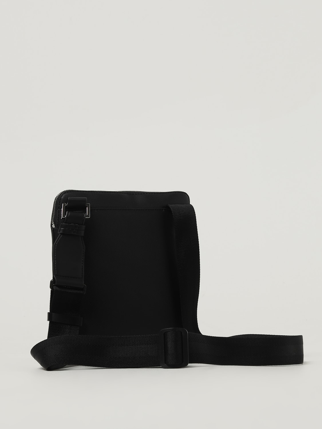 BOSS BORSA A TRACOLLA: Borsello a tracolla con logo Boss in pelle sintetica texturizzata, Nero - Img 2