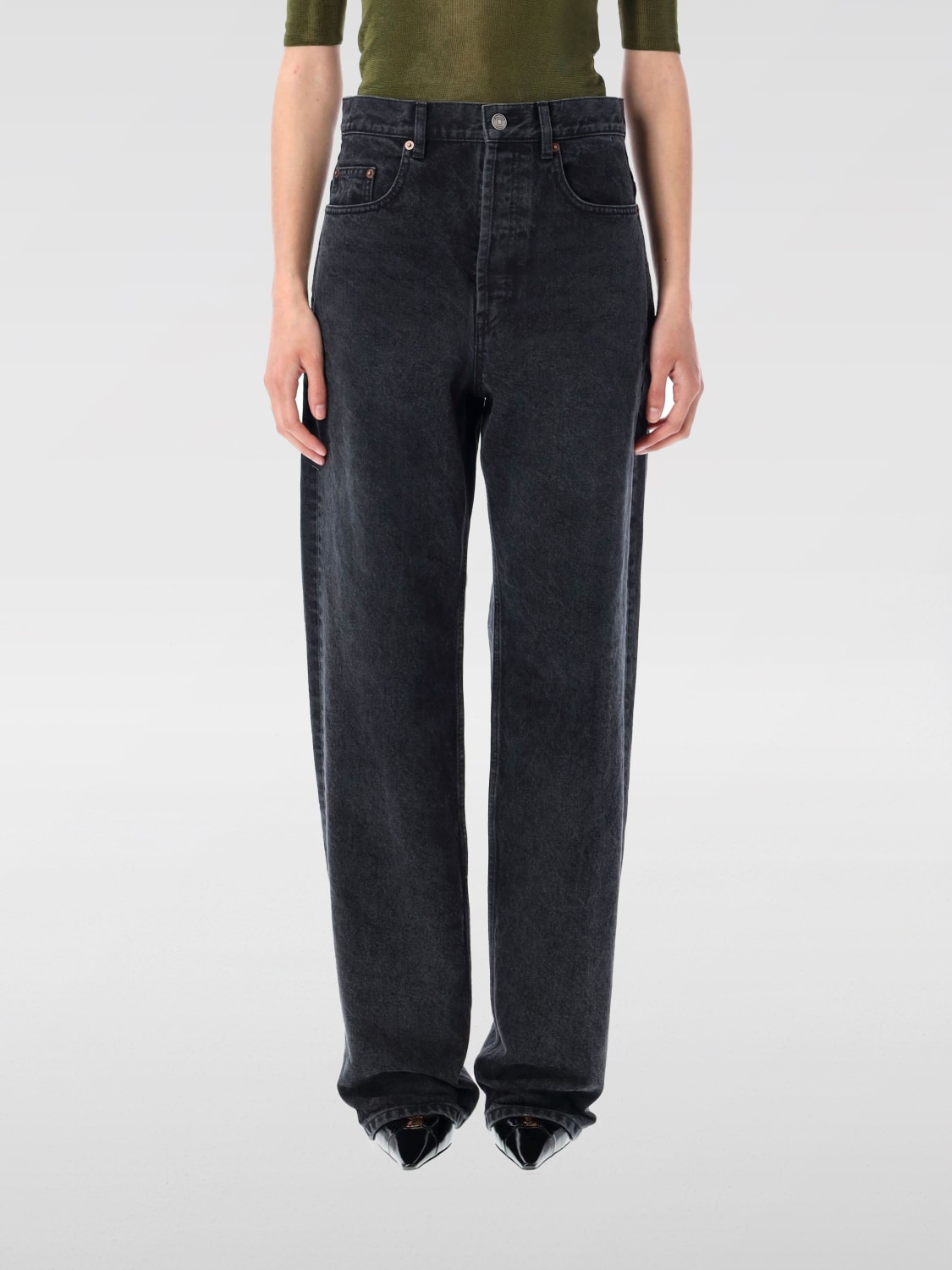 SAINT LAURENT JEANS: Short woman Saint Laurent, Black - Img 1
