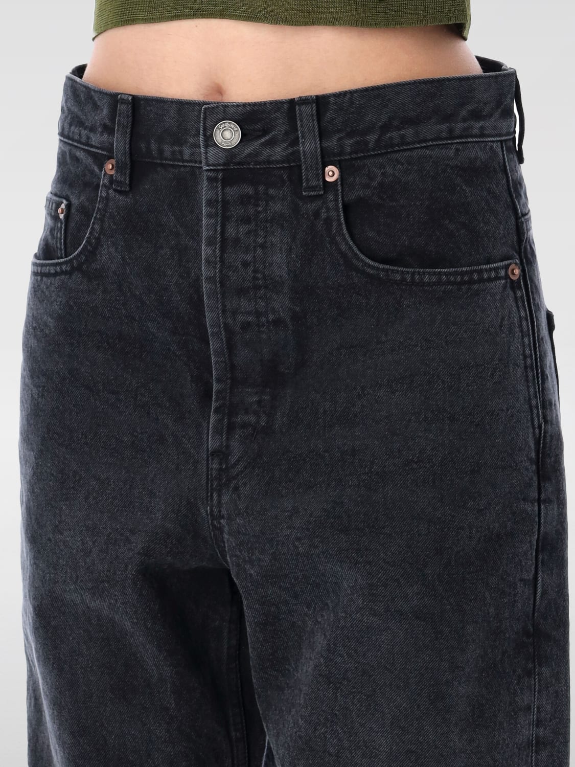 SAINT LAURENT JEANS: Short woman Saint Laurent, Black - Img 3