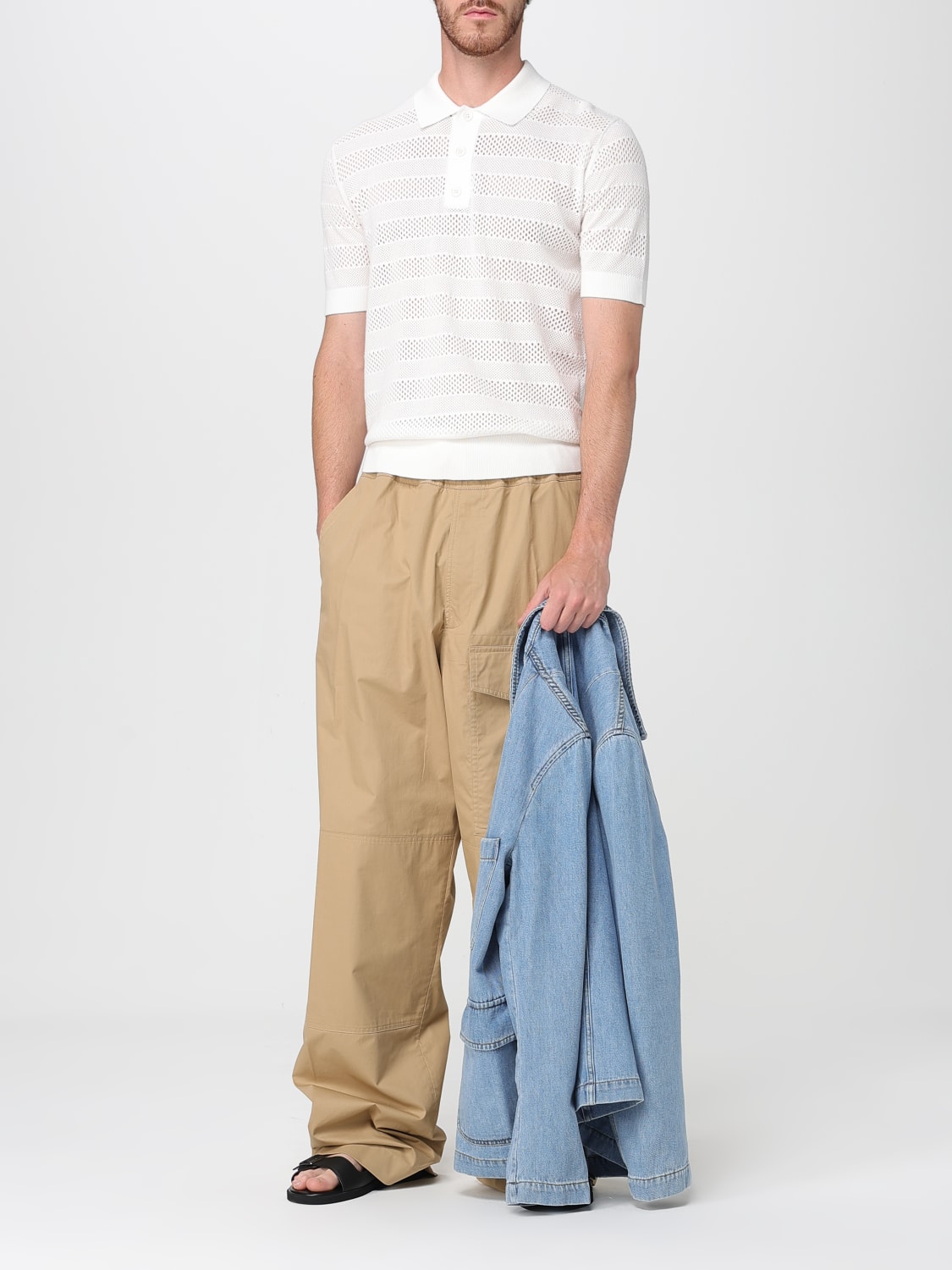 DRIES VAN NOTEN POLO: Polo Dries Van Noten in maglia , Bianco - Img 2