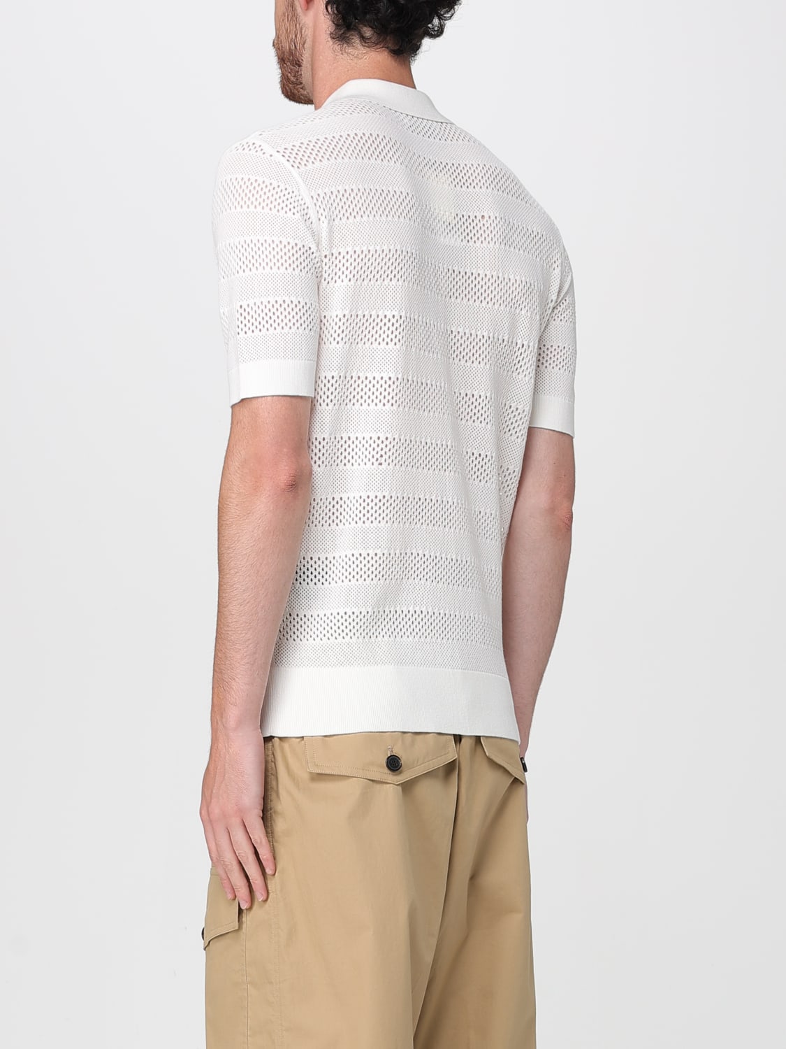 DRIES VAN NOTEN POLO: Polo Dries Van Noten in maglia , Bianco - Img 3