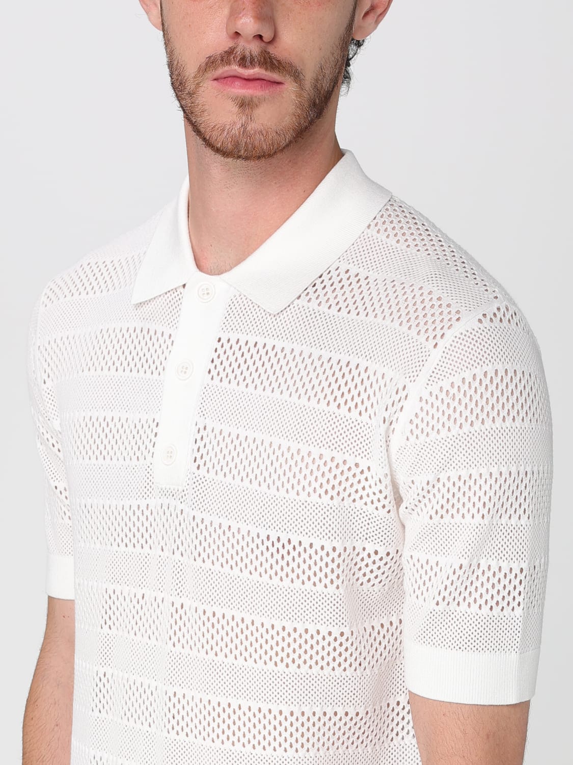 DRIES VAN NOTEN POLO: Polo Dries Van Noten in maglia , Bianco - Img 5
