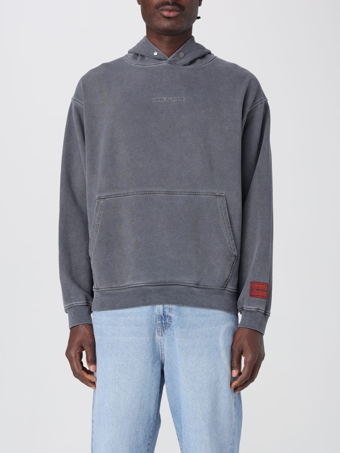 パーカー・フーディ VISION OF SUPER Men Hoodies VS01446 STONE WASH Grey VISION OF SUPER: Sweatshirt men - Grey | Vision Of Super