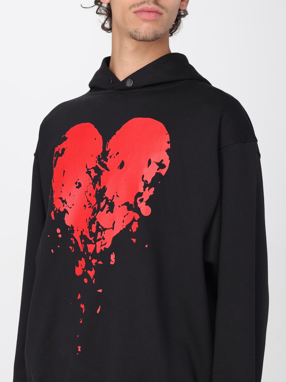 パーカー・フーディ VISION OF SUPER Men Hoodies VS01416 BLACK Black BLACK HOODIE VISION SLOGAN PRINT | Vision of Super SS24