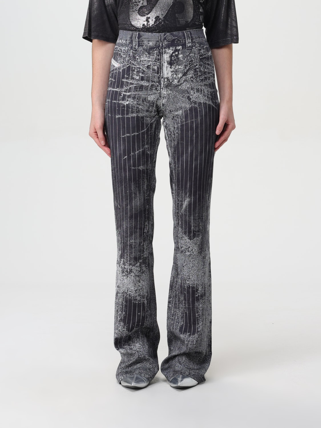 Giglio Pantalone P-Retty Diesel in raso stretch con stampa gessata