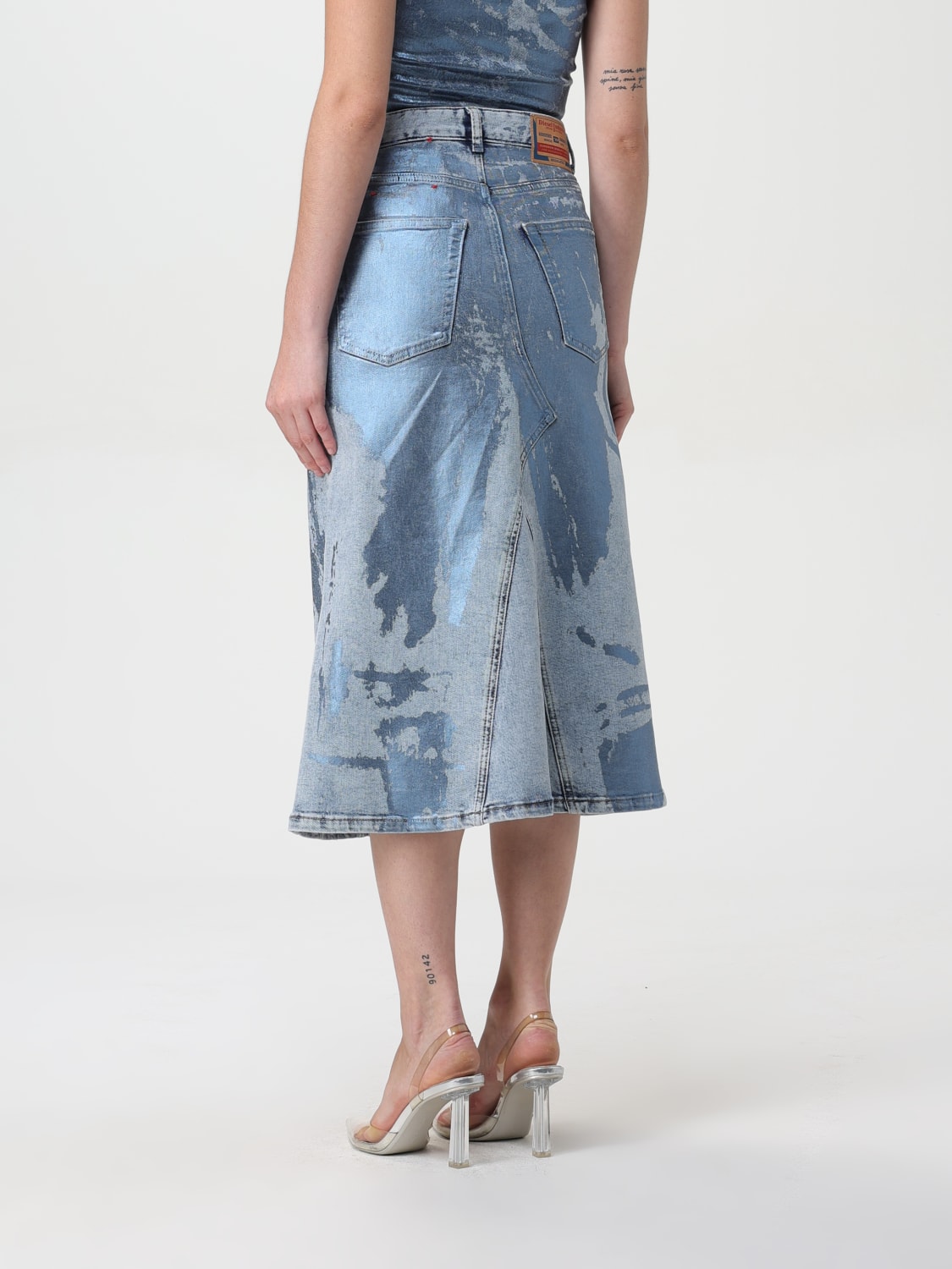 DIESEL SKIRT: Skirt woman Diesel, Blue - Img 3