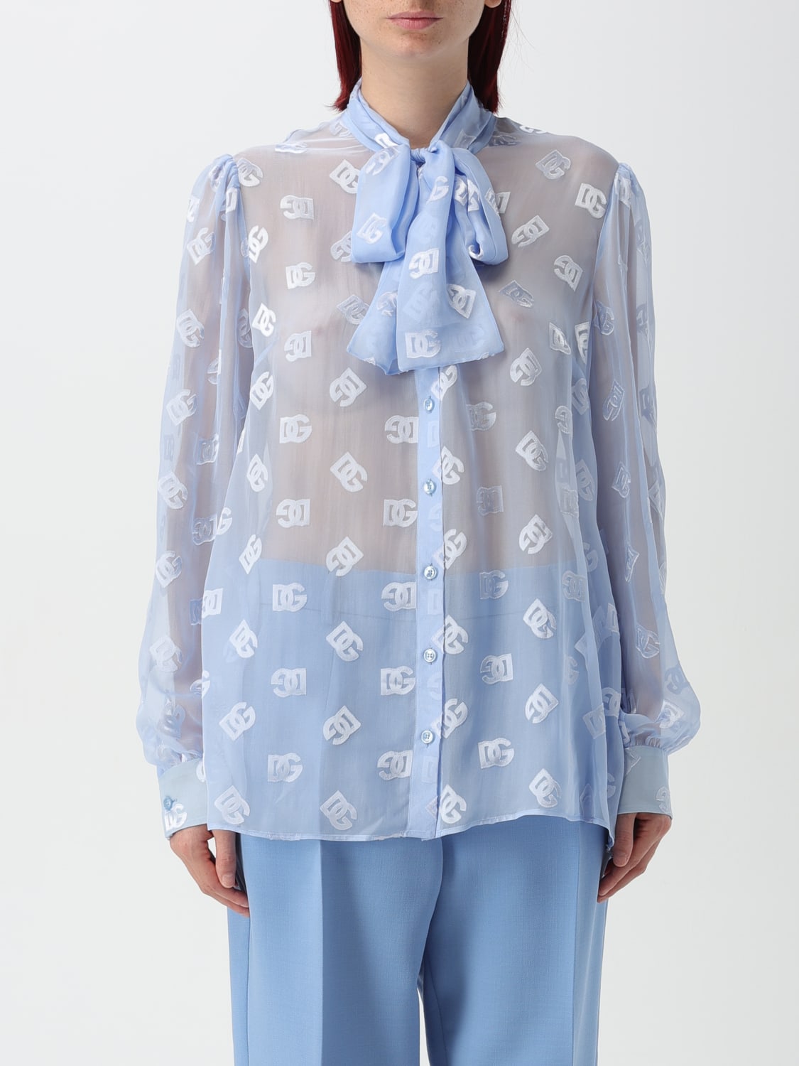 DOLCE & GABBANA SHIRT: Shirt woman Dolce & Gabbana, Blue - Img 1