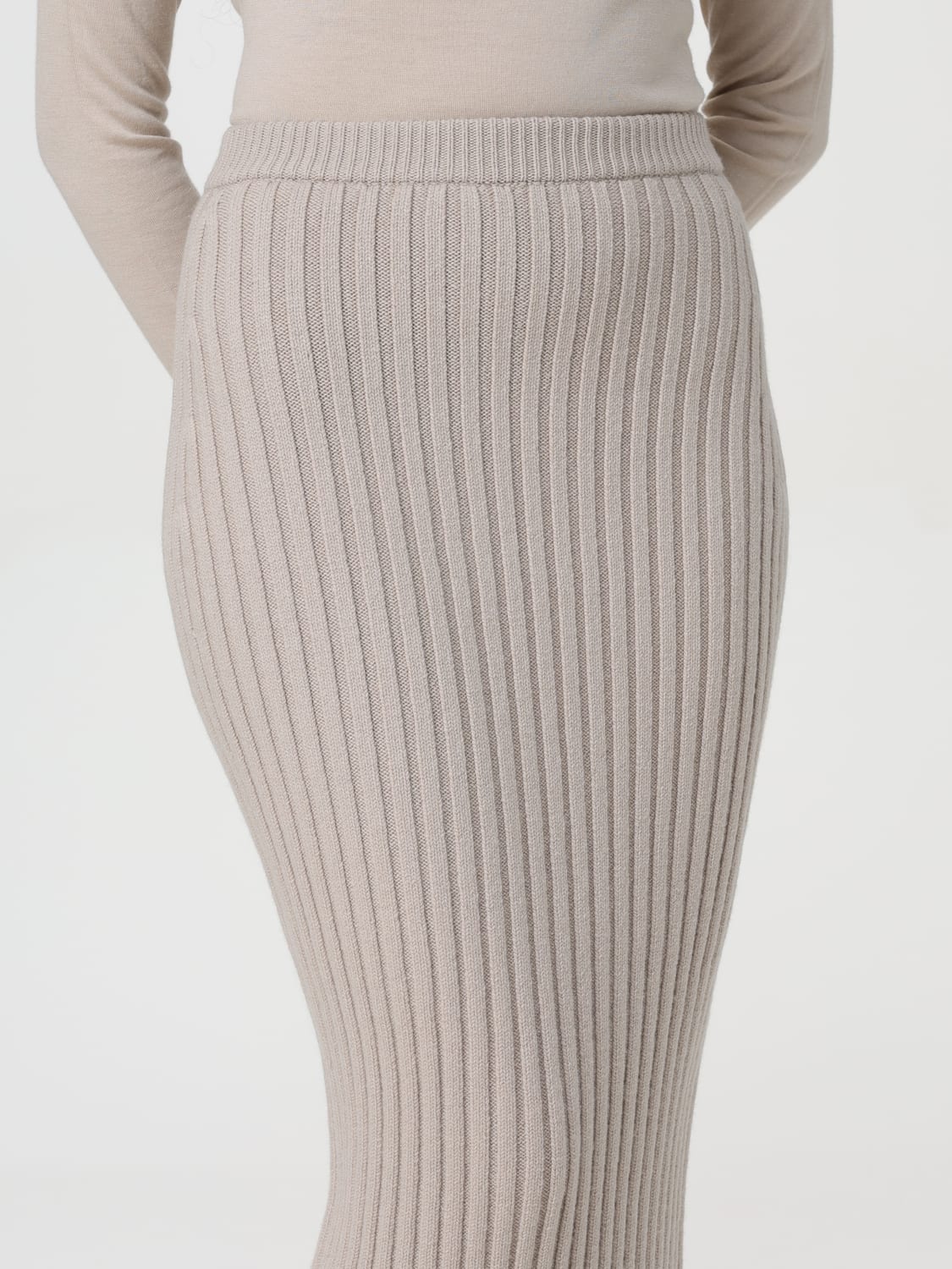 MAX MARA GONNA: Gonna longuette Max Mara in misto cashmere , Beige - Img 5